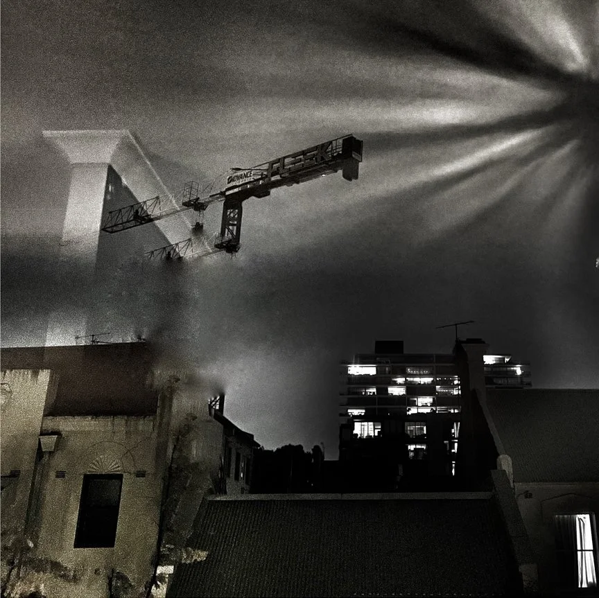 Kellett St looking south. 2025, Ilford Textured Cotton Rag, 310gms, 38.5 x 39cm, ed. of 5 price: $450.00 u/f, $550.00 framed