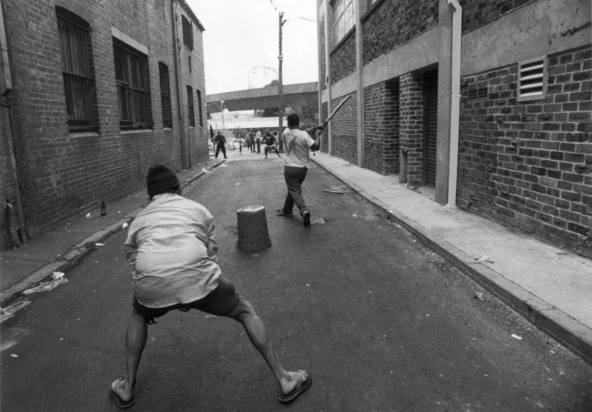 Cricket in Woolloomooloo Wally Murray and Sorbie, 1995, Ilford Textured Cotton Rag, 310gms, 24 x 30cm image size, A/P, rare vintage print price: $950.00 framed