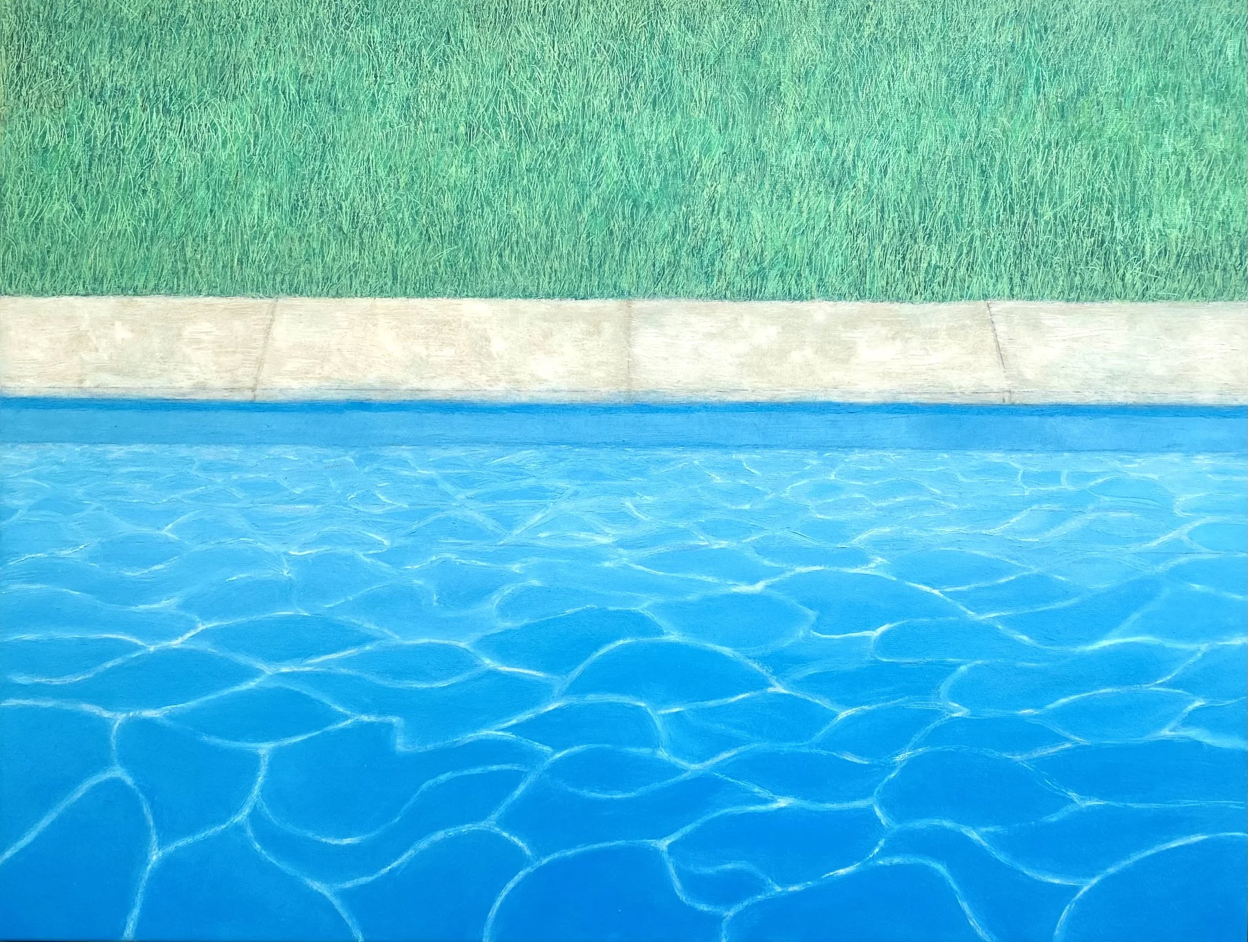 Can I Have a Pool?, 2025, oil on canvas, 38 x 50 cm, framed in Tasmanian oak  price: $635.00