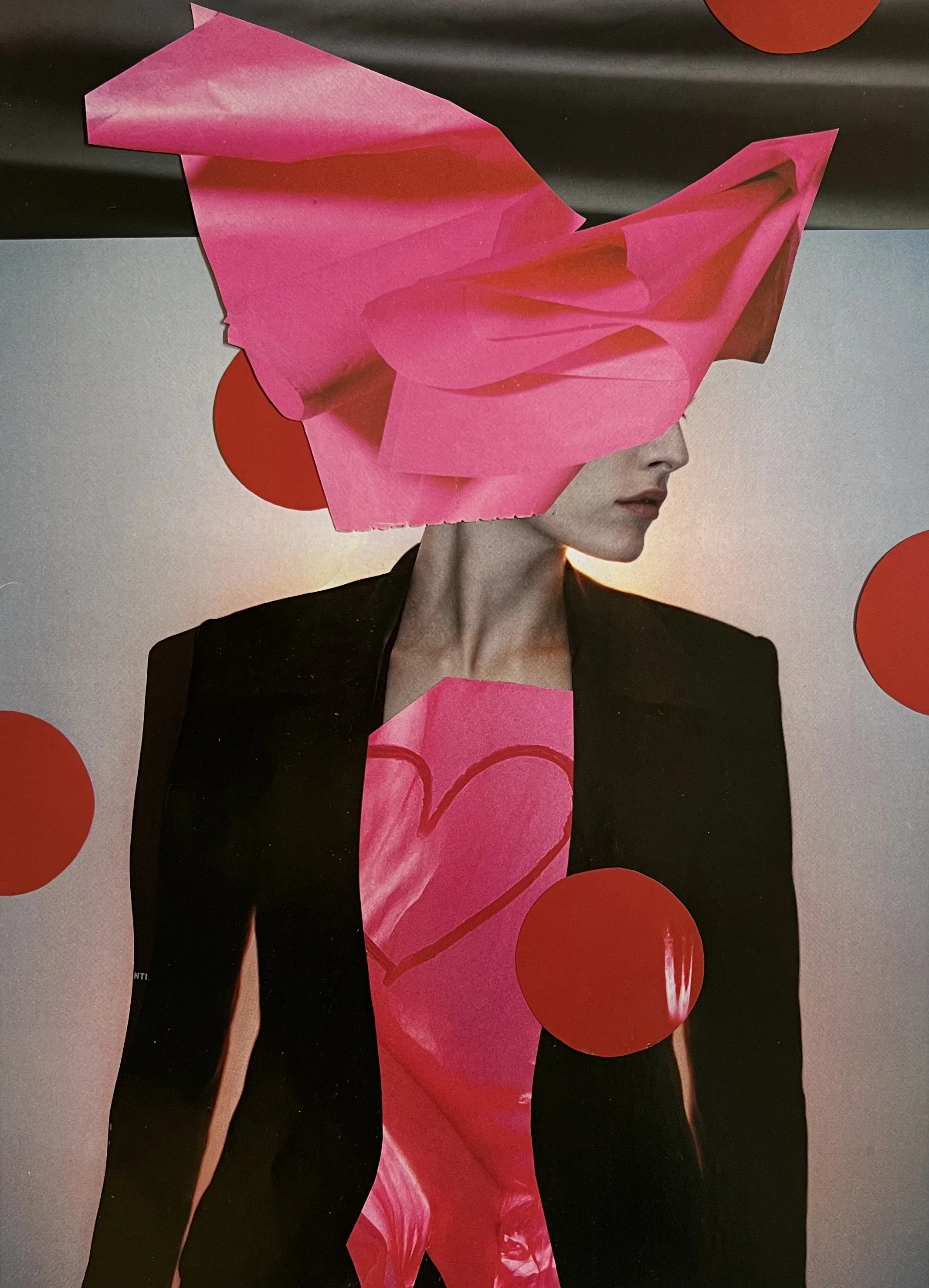  Hope is an act of defiance,&nbsp;2025, collage, recycled magazine paper on archival&nbsp;art&nbsp;board, 420mm x 297mm framed   price:&nbsp; $585.00 