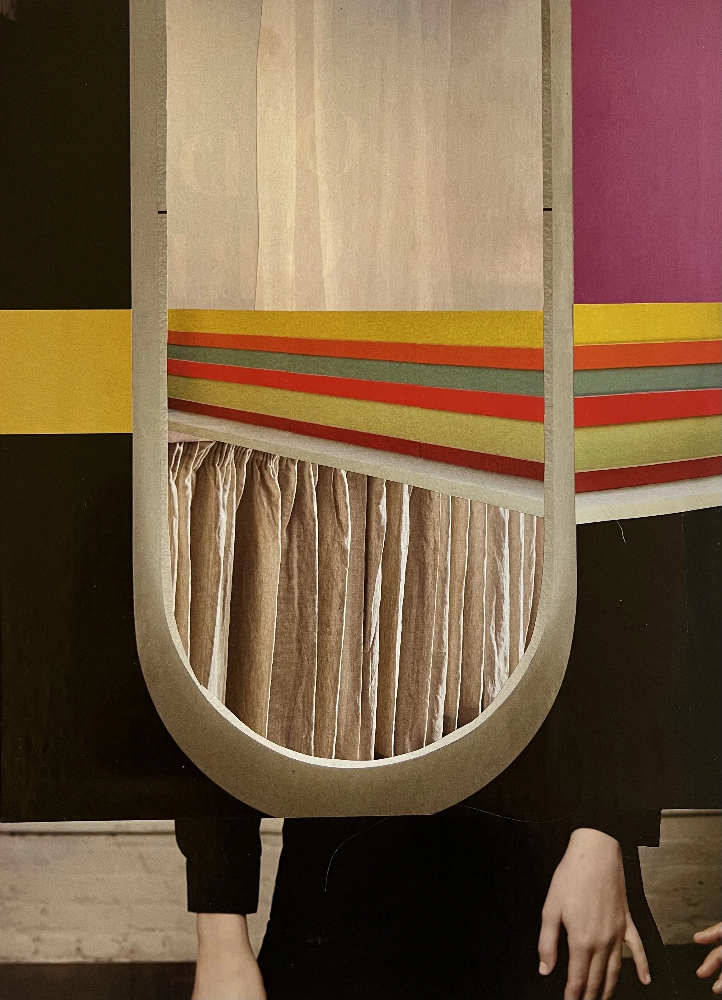  The moment she might, 2025, collage, recycled magazine paper on archival&nbsp;art&nbsp;board, 420mm x 297mm framed   price:&nbsp; $585.00 