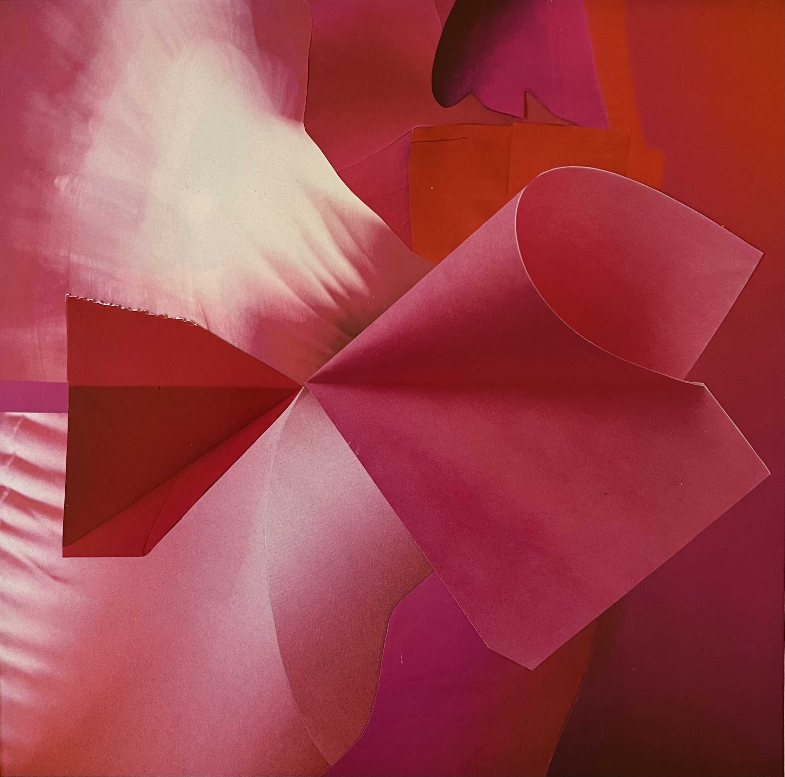  Do you see what I see?, 2025, collage, recycled magazine paper on archival&nbsp;art&nbsp;board, 400mm x 400mm framed   price:&nbsp; $660.00 