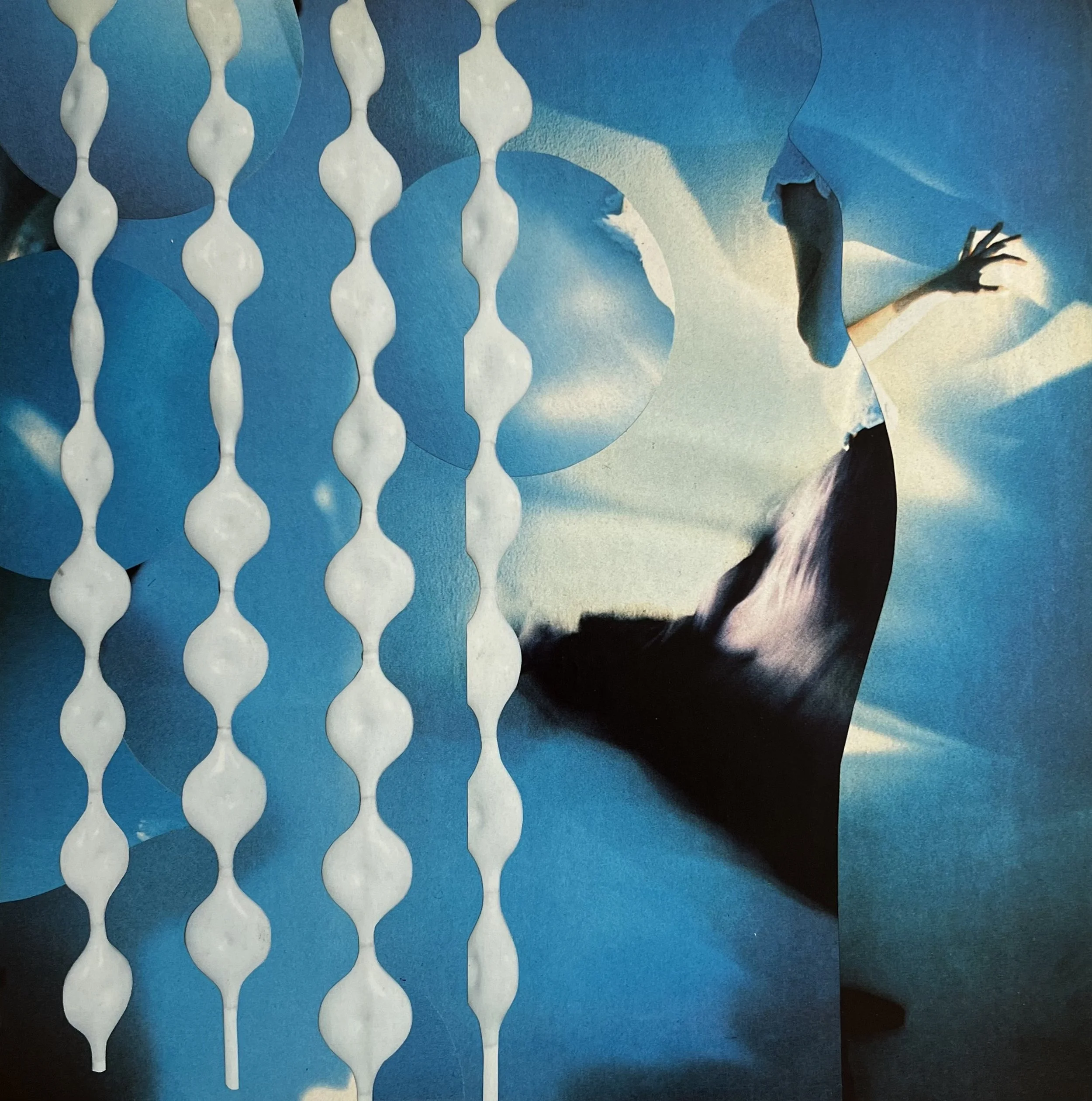  Dancing unseen, 2025, collage, recycled magazine paper on archival&nbsp;art&nbsp;board, 400mm x 400mm framed   price:&nbsp; $660.00 