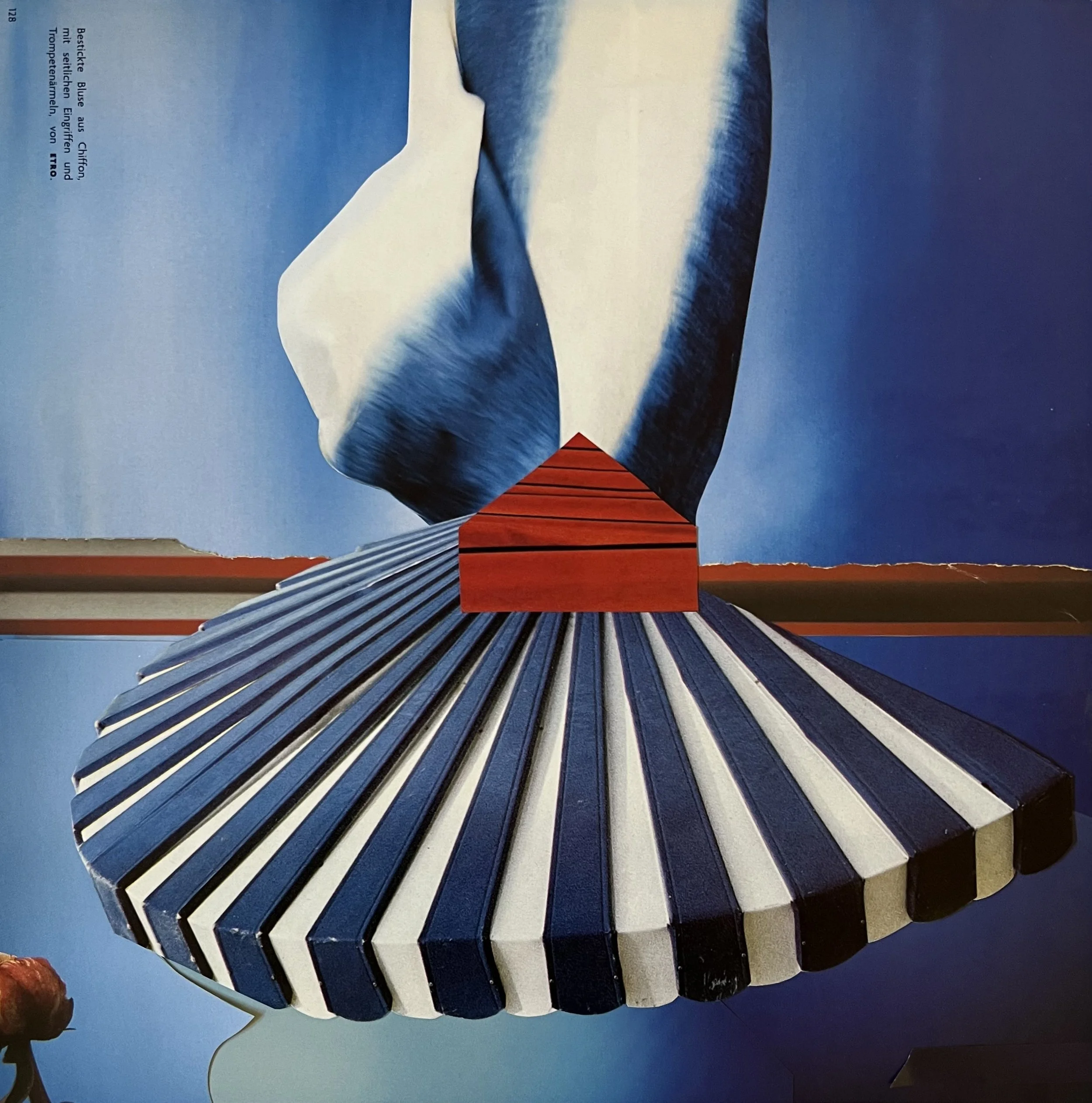  Merry-go-round, 2025, collage, recycled magazine paper on archival&nbsp;art&nbsp;board, 400mm x 400mm framed   price:&nbsp; $660.00 