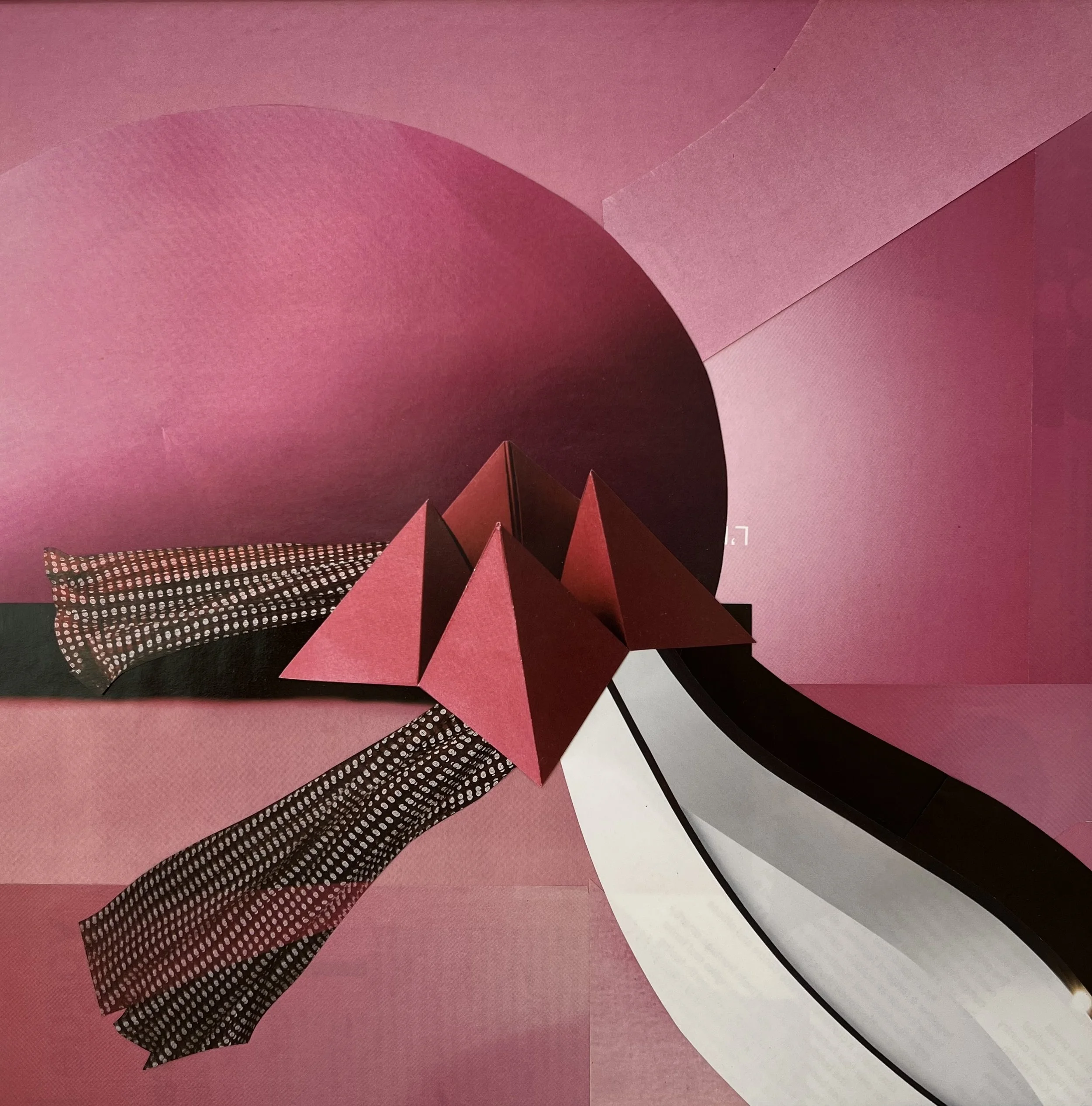  Fortune-telling in the future, 2025, collage, recycled magazine paper on archival&nbsp;art&nbsp;board, 400mm x 400mm framed   price:&nbsp; $660.00 