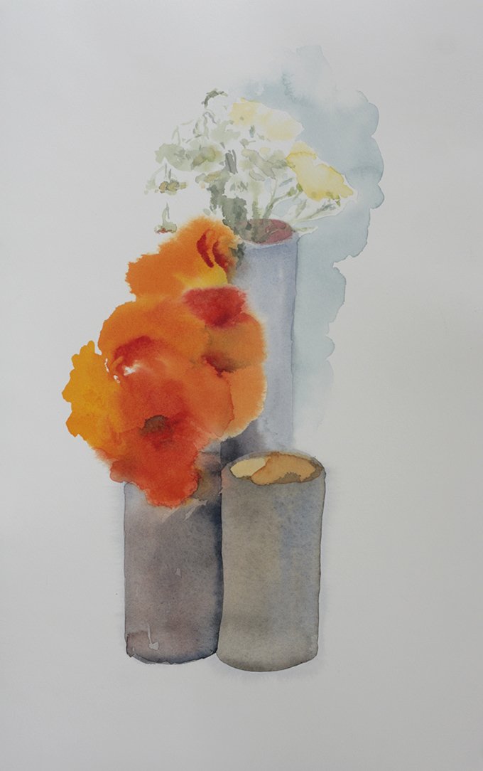 Nothing but Flowers II, 2025 watercolour on cotton rag, 52 x 36cm (framed) 