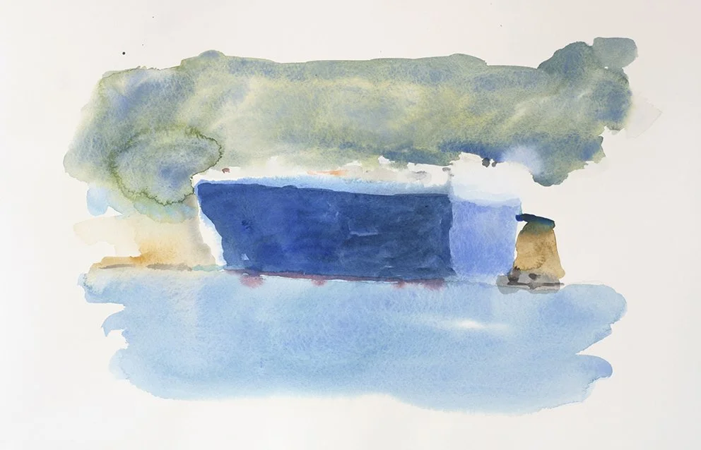  Cargo 2025, watercolour on cotton rag, 36 x 52cm (framed)  price:   