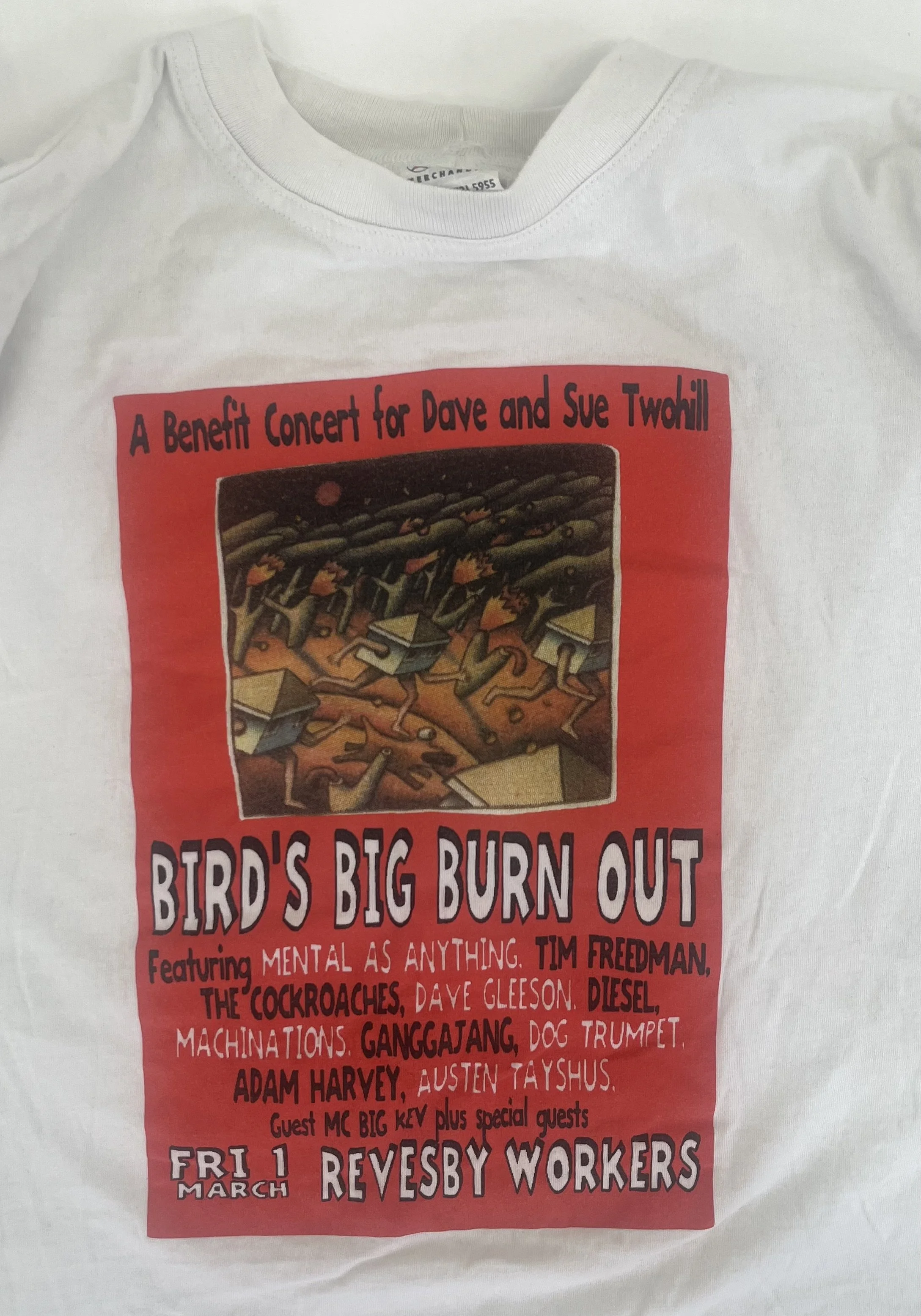  Bird’s Bif Burn Out, fundraiseron cotton t shirt.  Never been worn screen print  Price:&nbsp; $100.00 