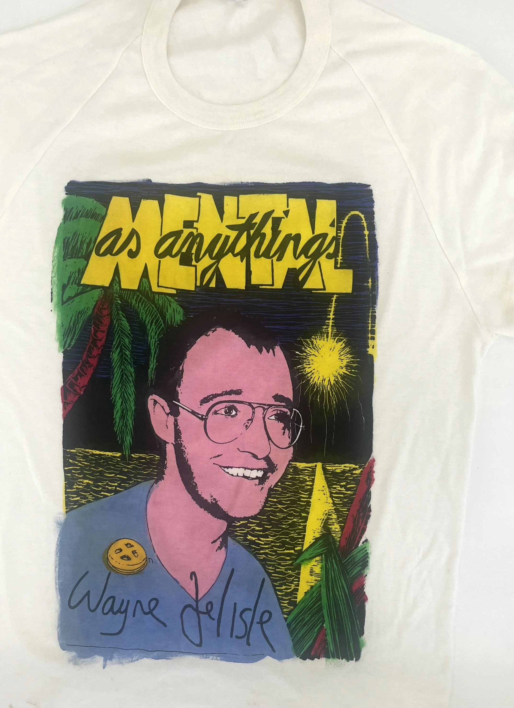  Creatures of Leisure T-shirt design (Wayne De Lisle) by Paul Worstead.&nbsp; Never been worn. Limited edition and rare.&nbsp; Screen print and hand paint on cotton.  Price:&nbsp; $250.00 