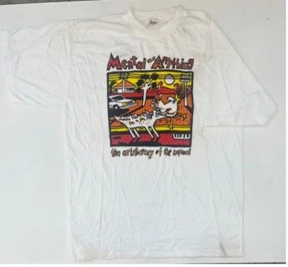  The Aristocracy of the Normal by Chris O’Doherty, on cotton t shirt.  Never been worn (t-shirt has age stains) Screen print  Price:&nbsp; $100.00 