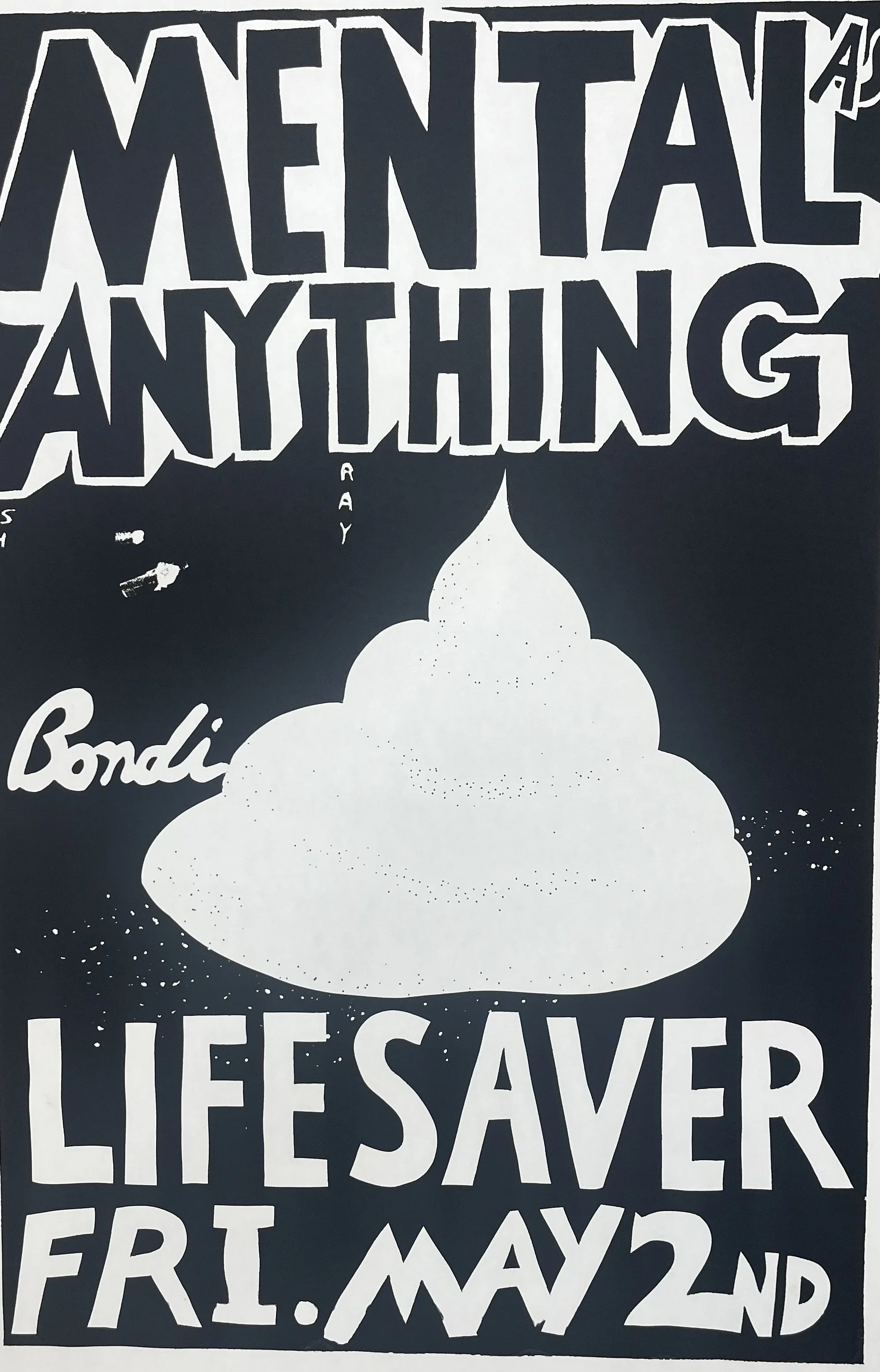  Mental As Anything, meringue ( cake series, Bondi Lifesaver, 1980 by Paul Worstead, screenprint with with poster inks on paper, 77 x 55cm  price: $850.00 