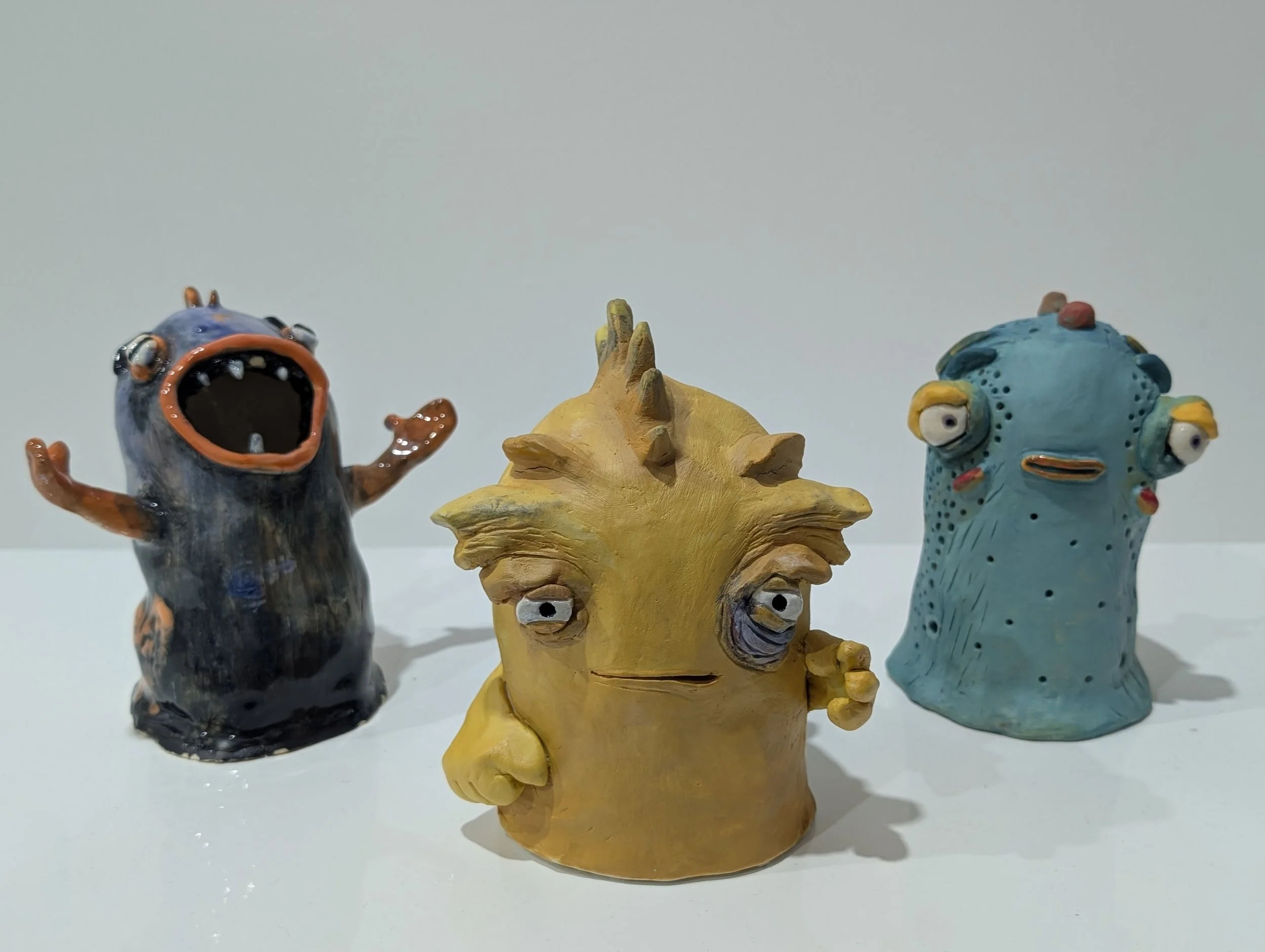  Green meanie, The overseer, Ahhh my sucker!, 2026, all ceramic, various sizes, maximum height 15cm.&nbsp;   price:&nbsp; $550.00 each 