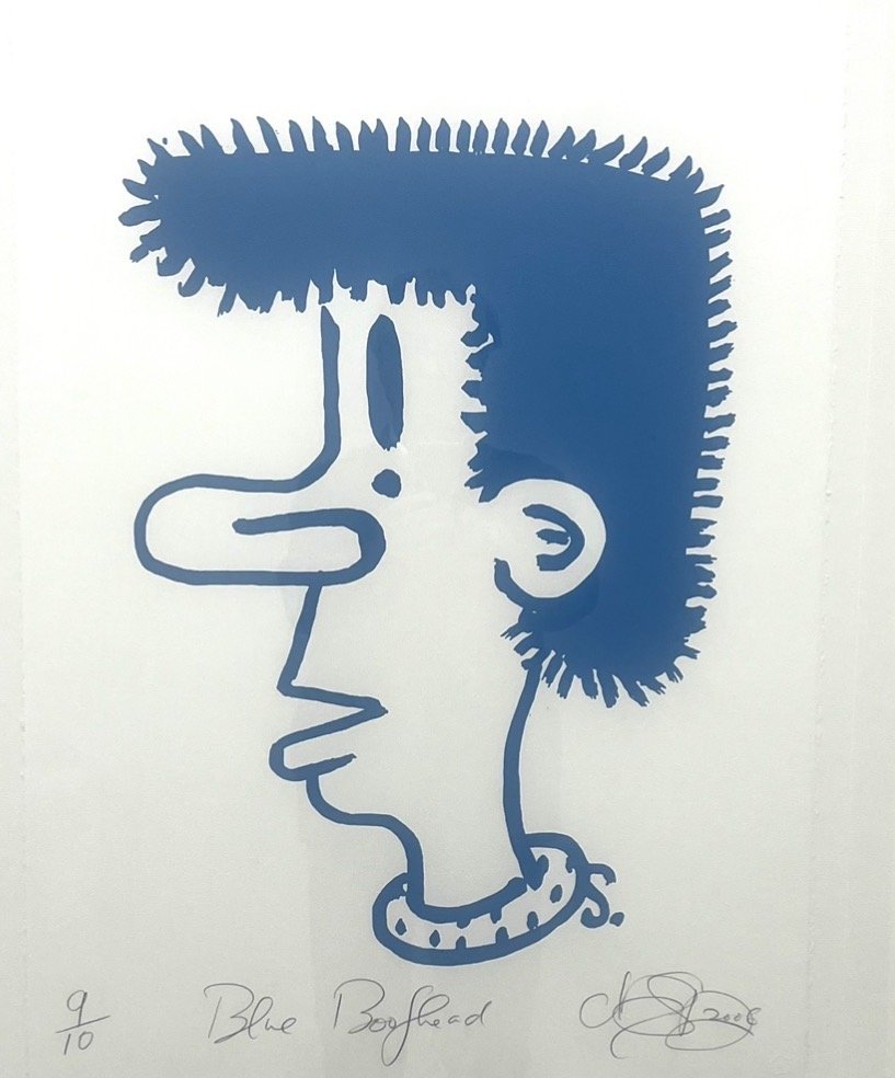  Blue Boofhead, (RARE) single colour screen print, no. 9 in an edition of 10, 73 × 55cm, editioned titled and signed  price:  $4,400.00 framed 