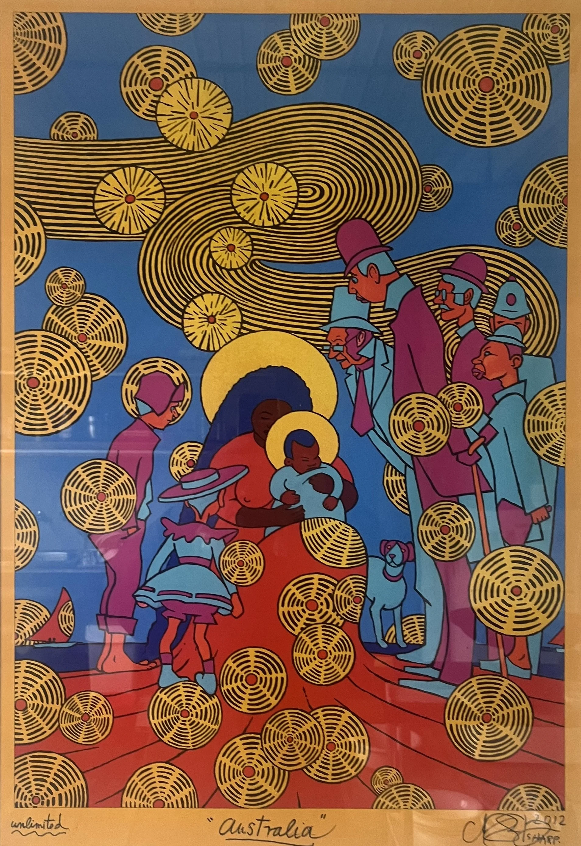  ‘Australia’, 2012, unique state , ‘unlimited’, signed lower right and dated 2012,  digital print on archival cotton rag paper, 74 × 52cm image size.  price:  $2,200.00 framed 