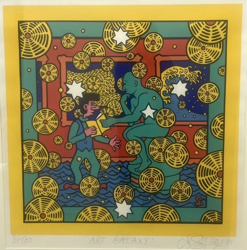  Art Galaxy, 1991, screen print with poster ink paint on paper, 82 × 81.5 cm paper size, ed no. 31 of 100, titled and signed lower right 26.1.1991  price:  $4,000.00 framed 
