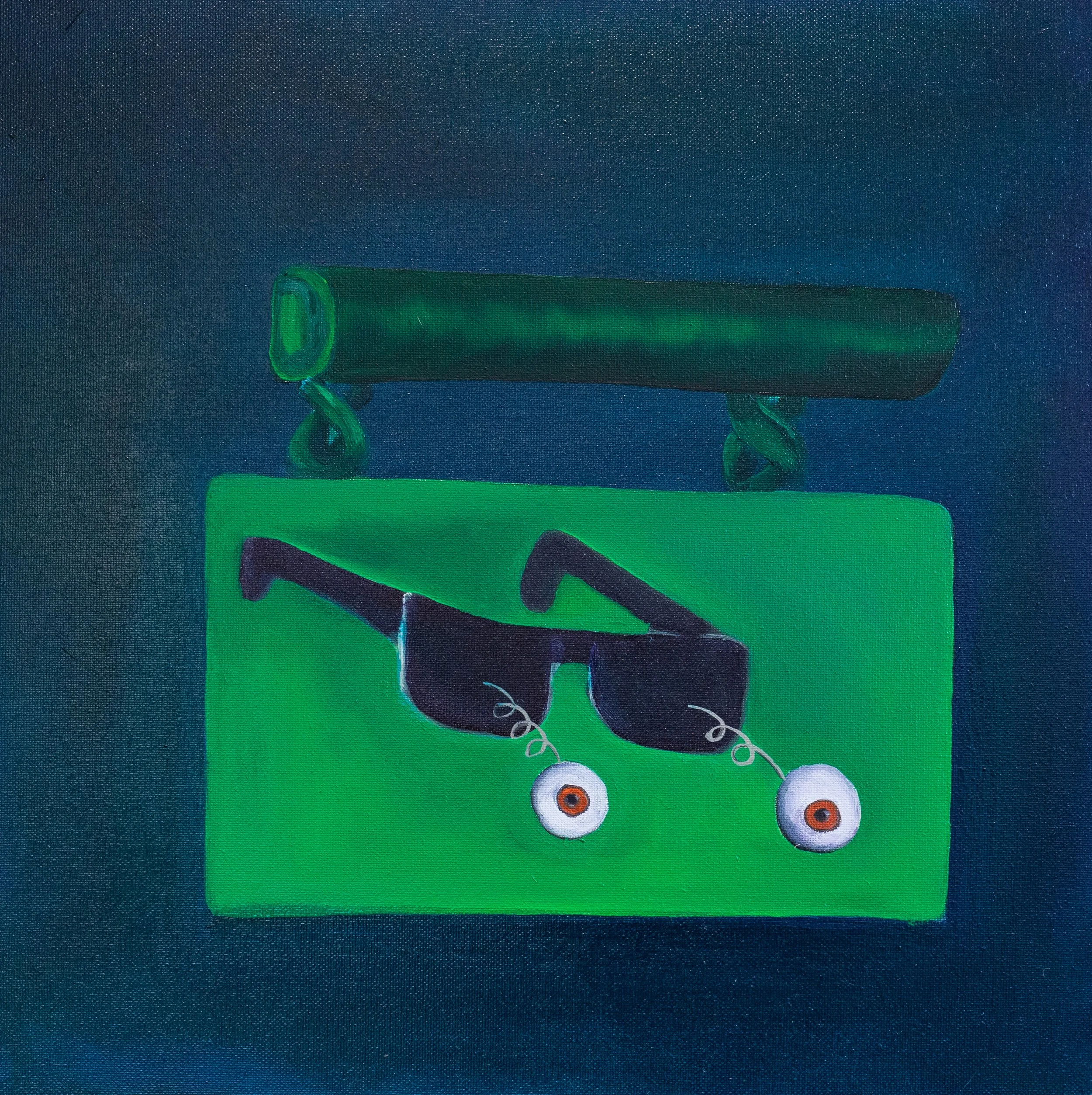  I was lookin back at you to see you lookin back at me to see me lookin back at choo, 2026, oil on canvas, 40 x 40 cm&nbsp;   price:&nbsp; $575.00 