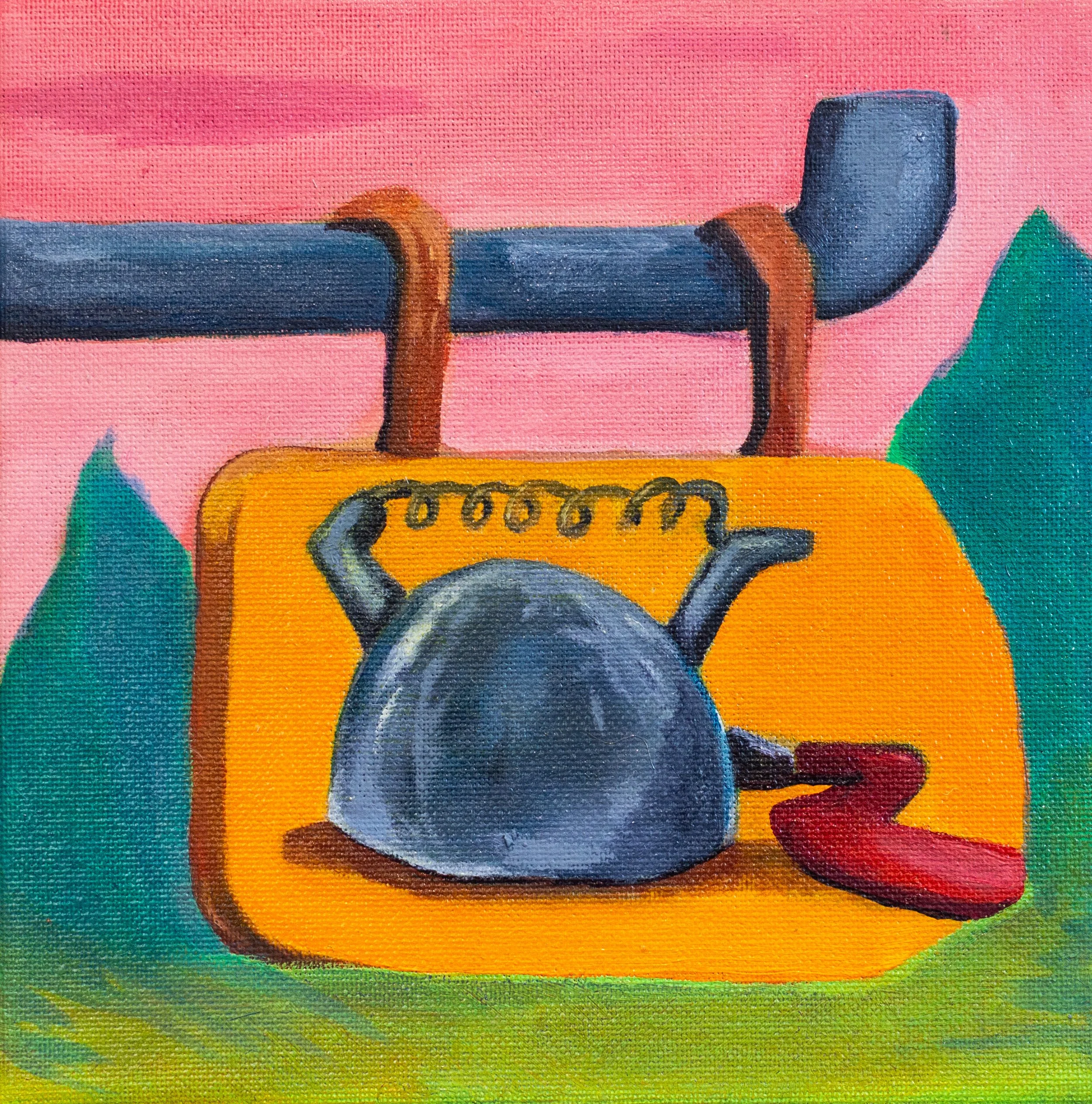  Brain Swap Helmet, 2026, oil on canvas, 20 x 20 cm   price:&nbsp; $450.00 