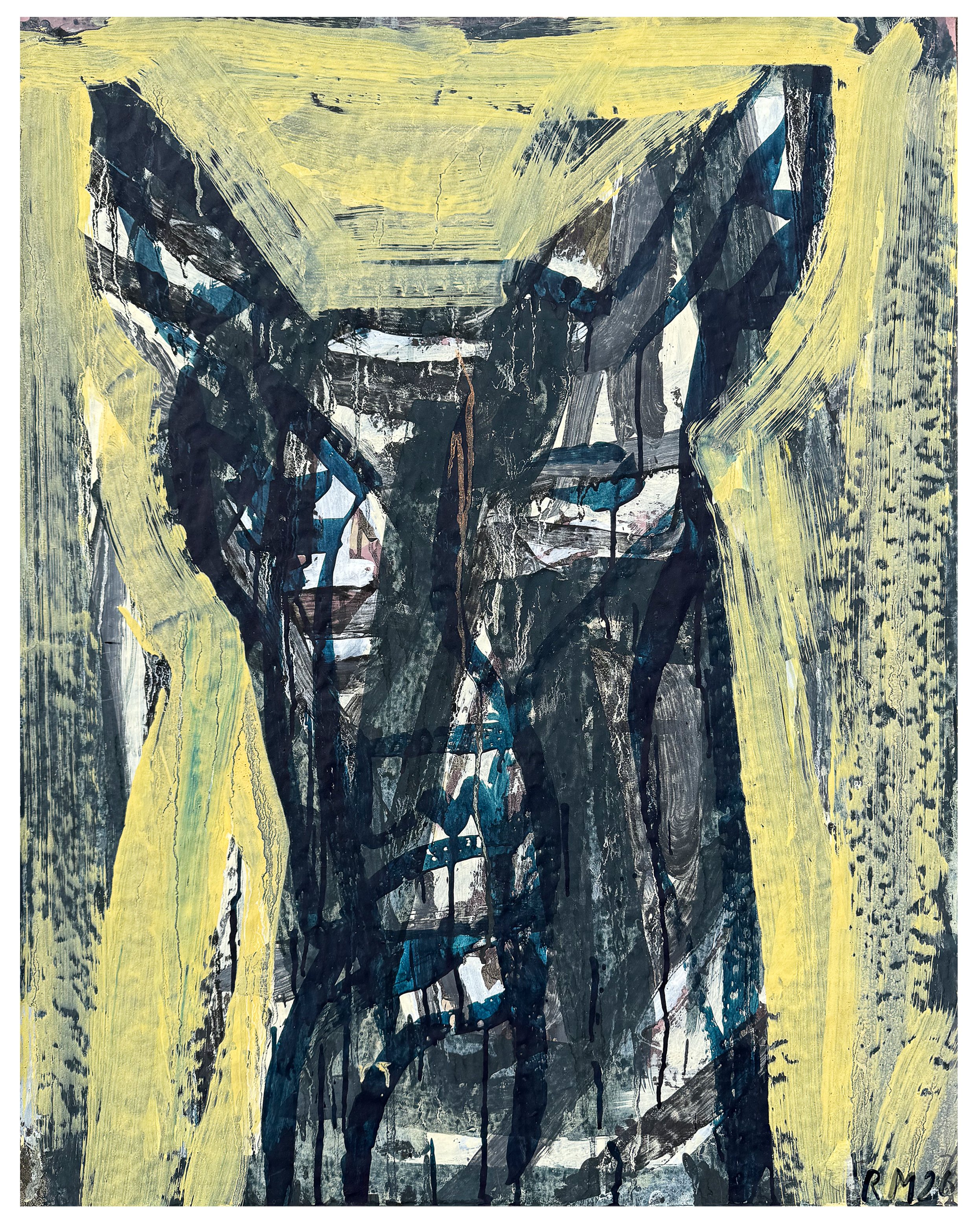  DOGXGOD, 2026, pigment and binder on paper, 98cm x 78cm framed  price $2,240.00 