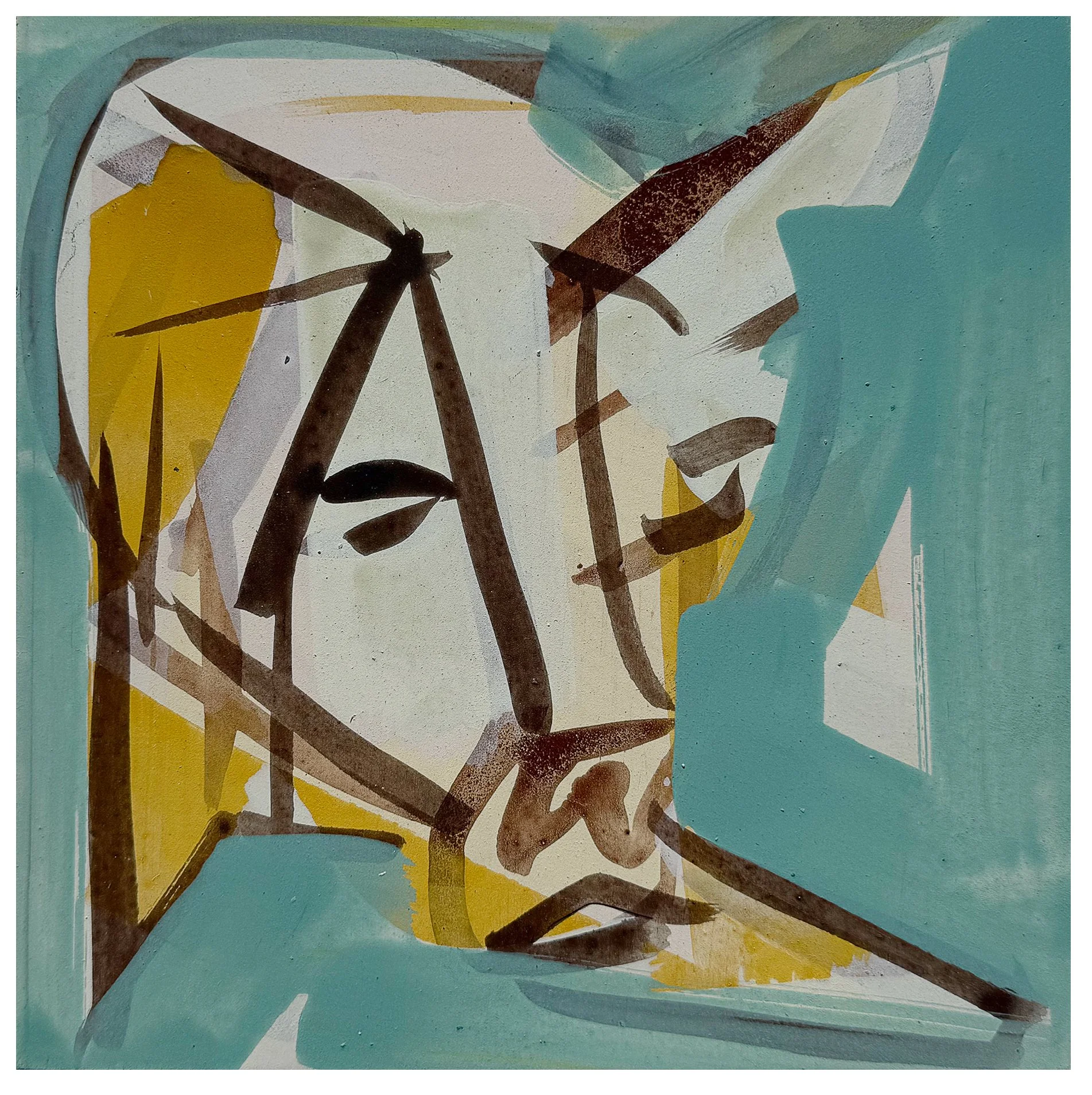  Dog dreams, 2026, pigment and binder on board, 30cm x 30cm framed  price $450.00 