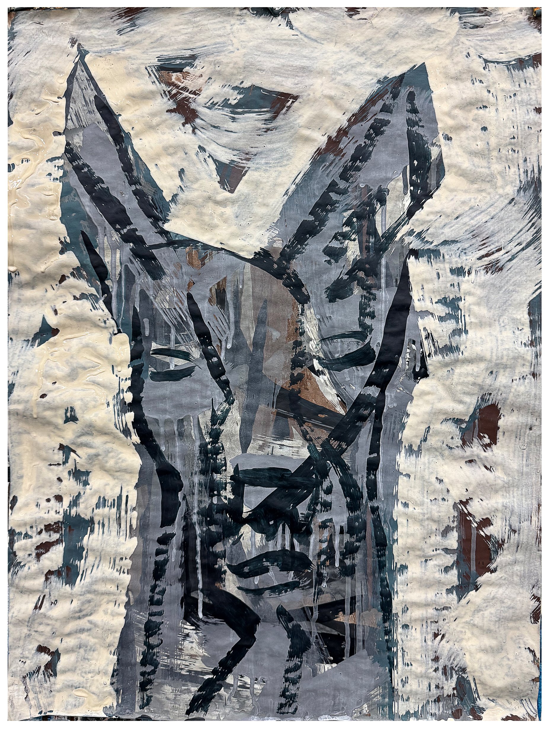  60% Collie, 40% Kelpie, 2026, pigment and binder on paper, 70cm x 53cm framed  price $775.00 