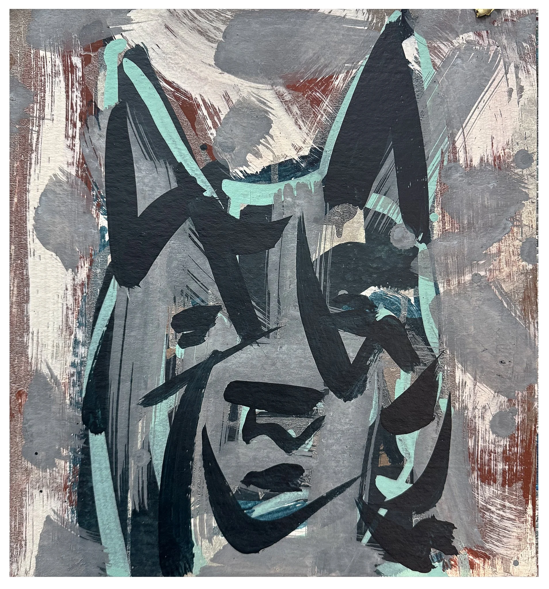  Colin, 2026, pigment and binder on card, 43cm x 40cm framed  price $485.00 