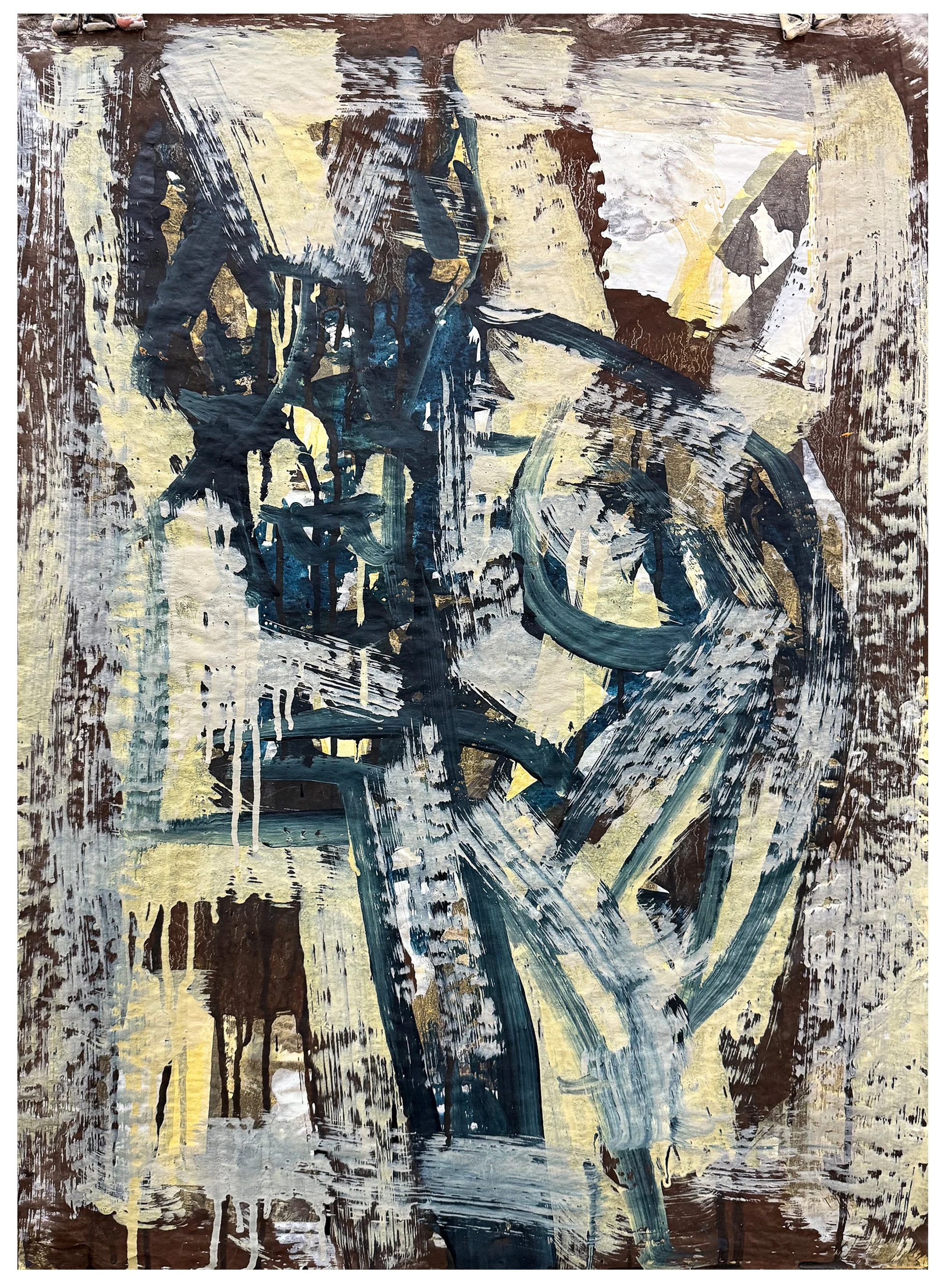  Cattle dog, 2026, pigment and binder on paper, 81cm x 60cm&nbsp; framed  price $1,550.00 
