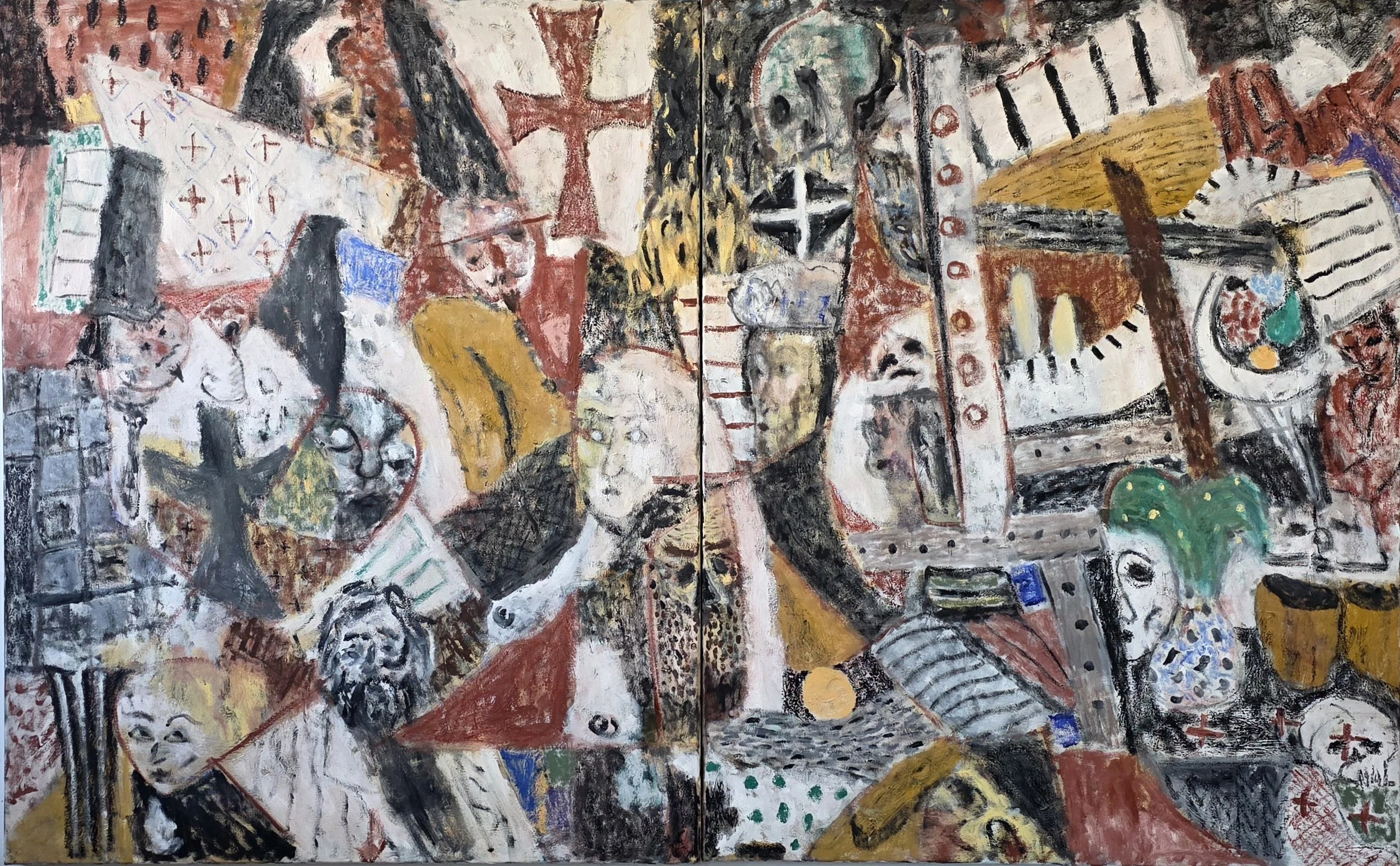 Ship of Fools, 2026, acrylic on canvas, 152 x 244cm (diptych) price: $7,000.00