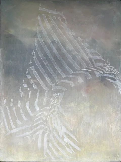  White Stripe 1, 2026, oil on board, 40 x 30cm&nbsp;   price:&nbsp; $1,400.00 