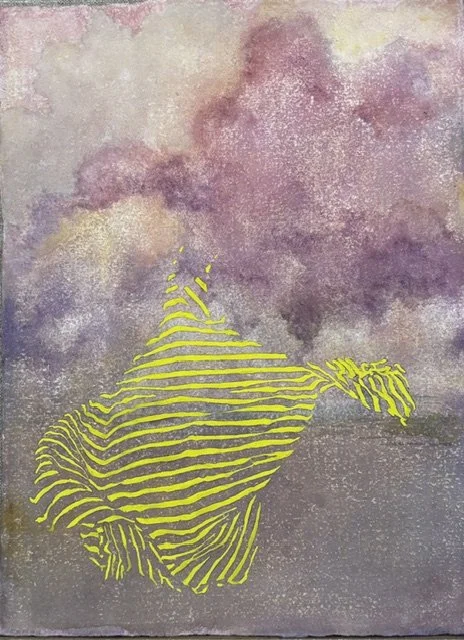  Interval 2, watercolour on handmade paper, 25 x 32 cm&nbsp;   price: $850.00 framed in perspex box 