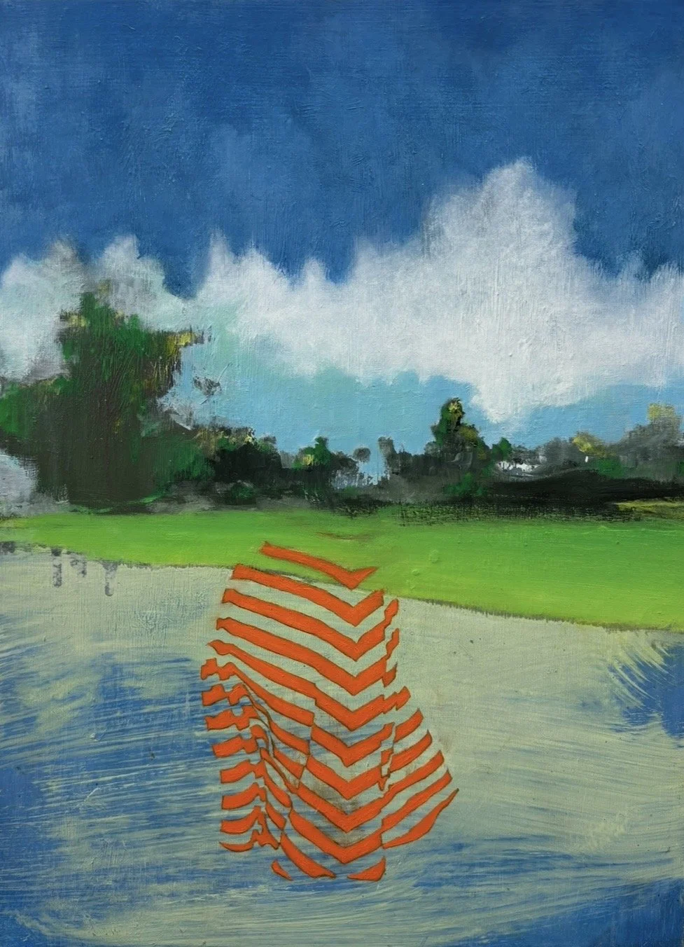  Orange skirt, 2025, oil on board, 40 x 30cm&nbsp;   SOLD price:&nbsp; $1,400.00 