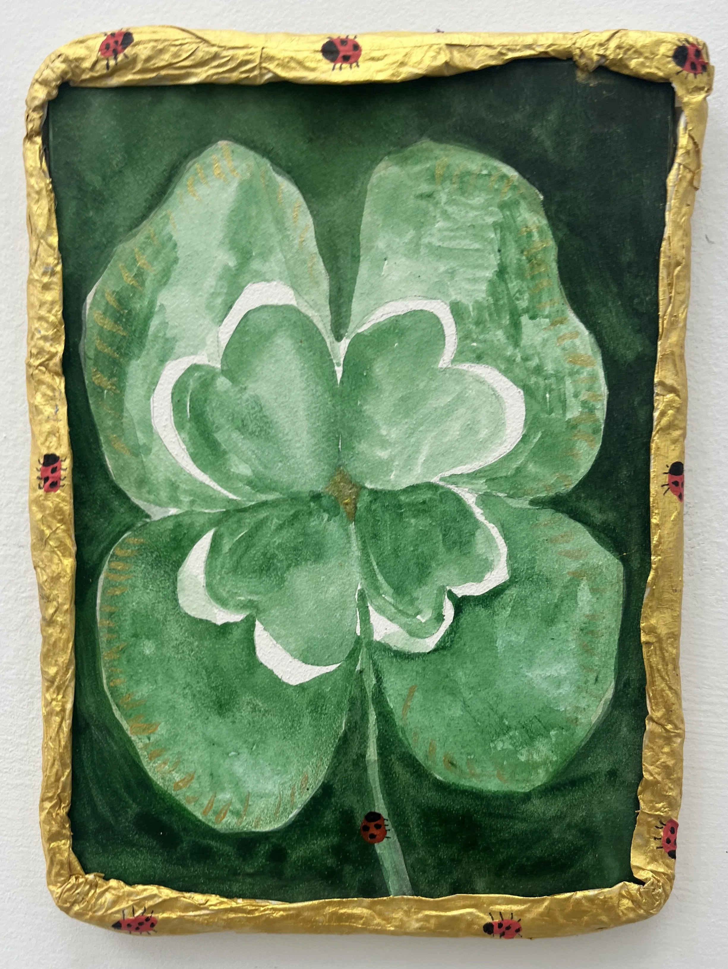  Four leaf clover, 2026, watercolour on watercolour canvas, 19 x 13.5cm&nbsp; &nbsp;&nbsp;&nbsp;&nbsp;&nbsp;&nbsp;&nbsp;&nbsp;&nbsp;&nbsp;&nbsp;&nbsp;&nbsp;&nbsp;&nbsp;&nbsp;&nbsp;&nbsp;&nbsp;&nbsp;&nbsp;&nbsp;&nbsp;&nbsp;&nbsp;&nbsp;&nbsp;&nbsp;&nbs