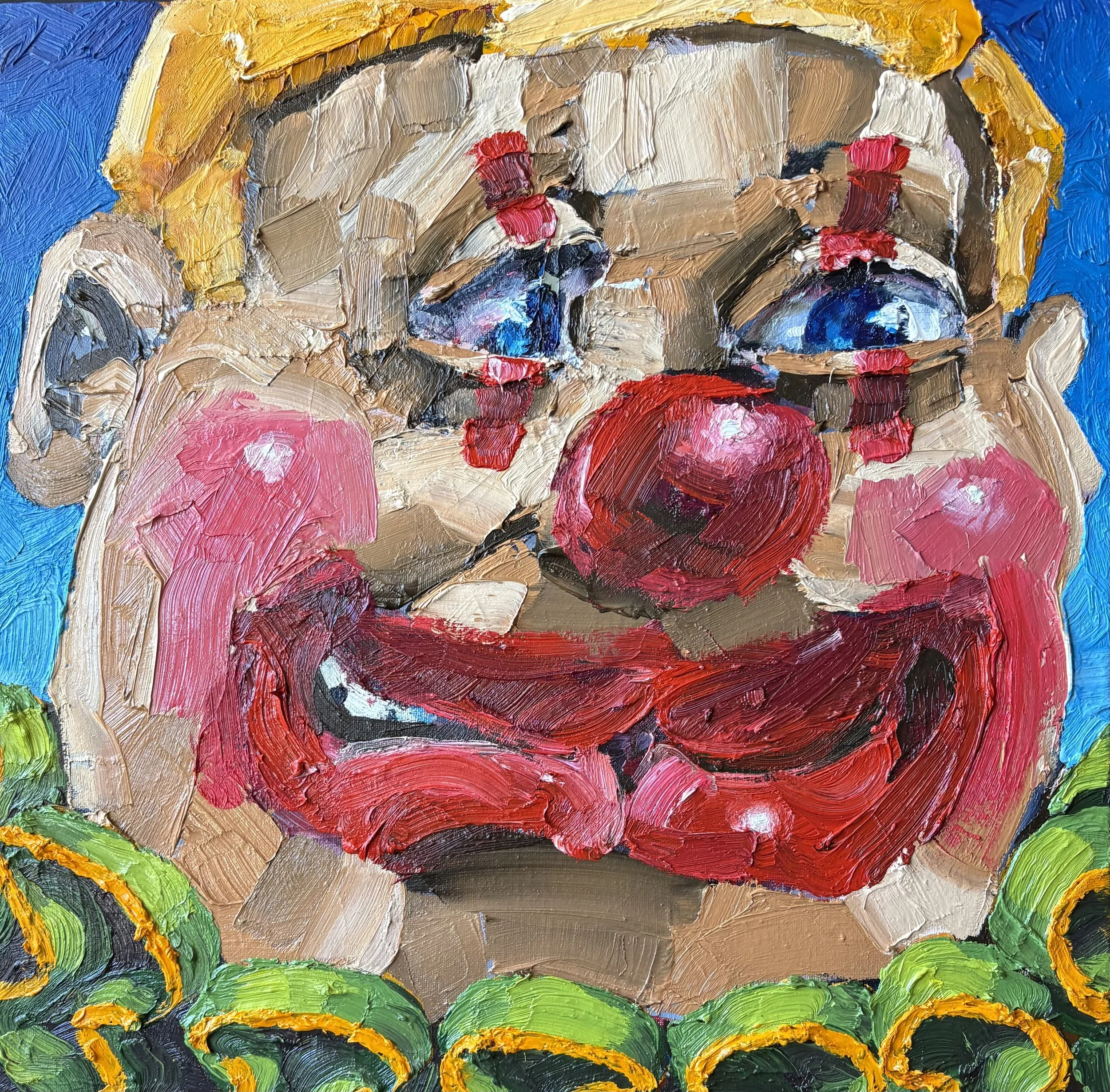  Clown, 2026, oil on canvas, 46 x 46 cm&nbsp;   price:&nbsp; $1,500.00 