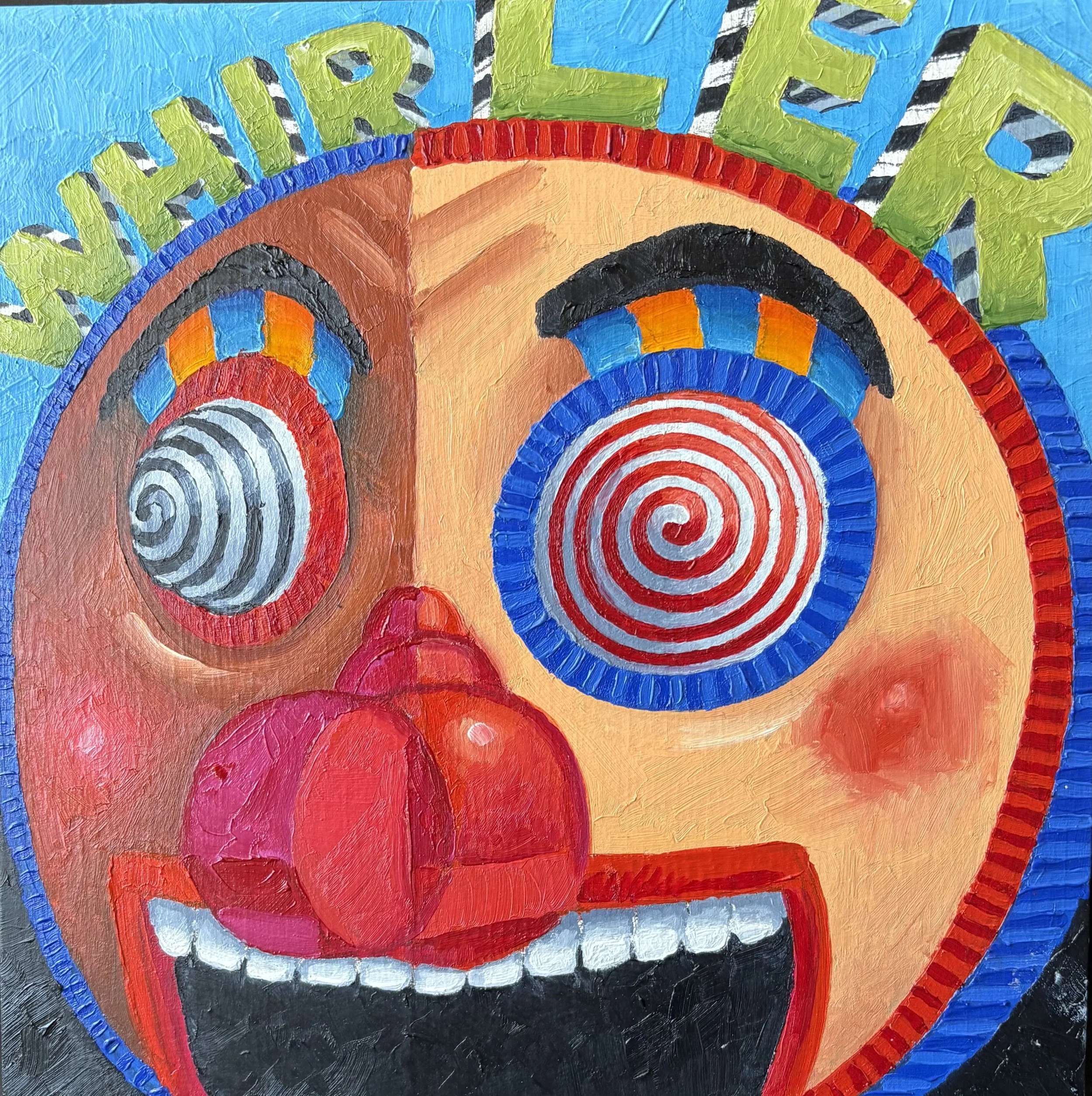  Face Whirler, 2026, oil on board, 26 x 26cm&nbsp;   price:&nbsp; $975.00 