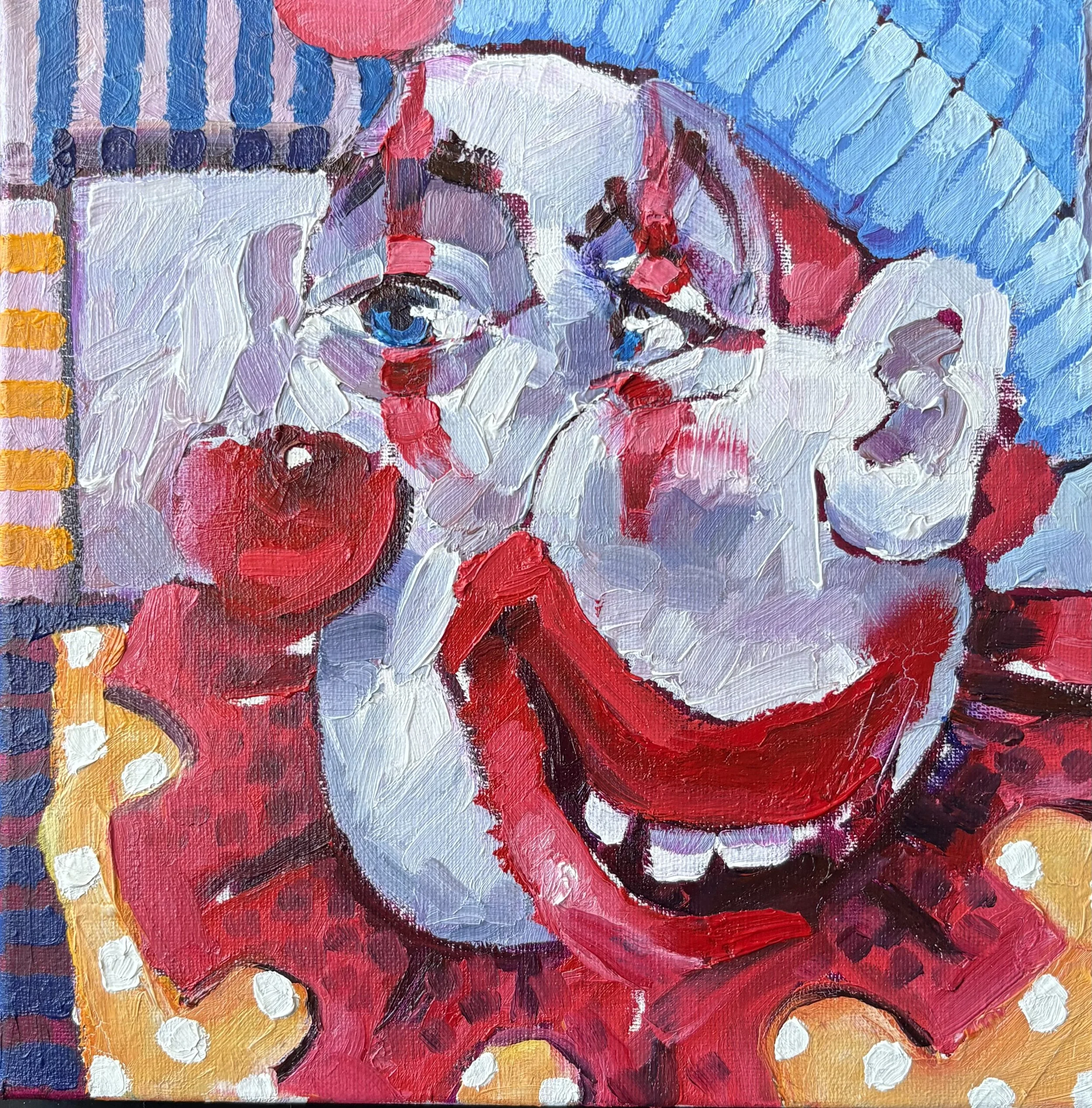  Clown 10, oil on canvas, 25 x 25 cm&nbsp;   price:&nbsp; $975.00 