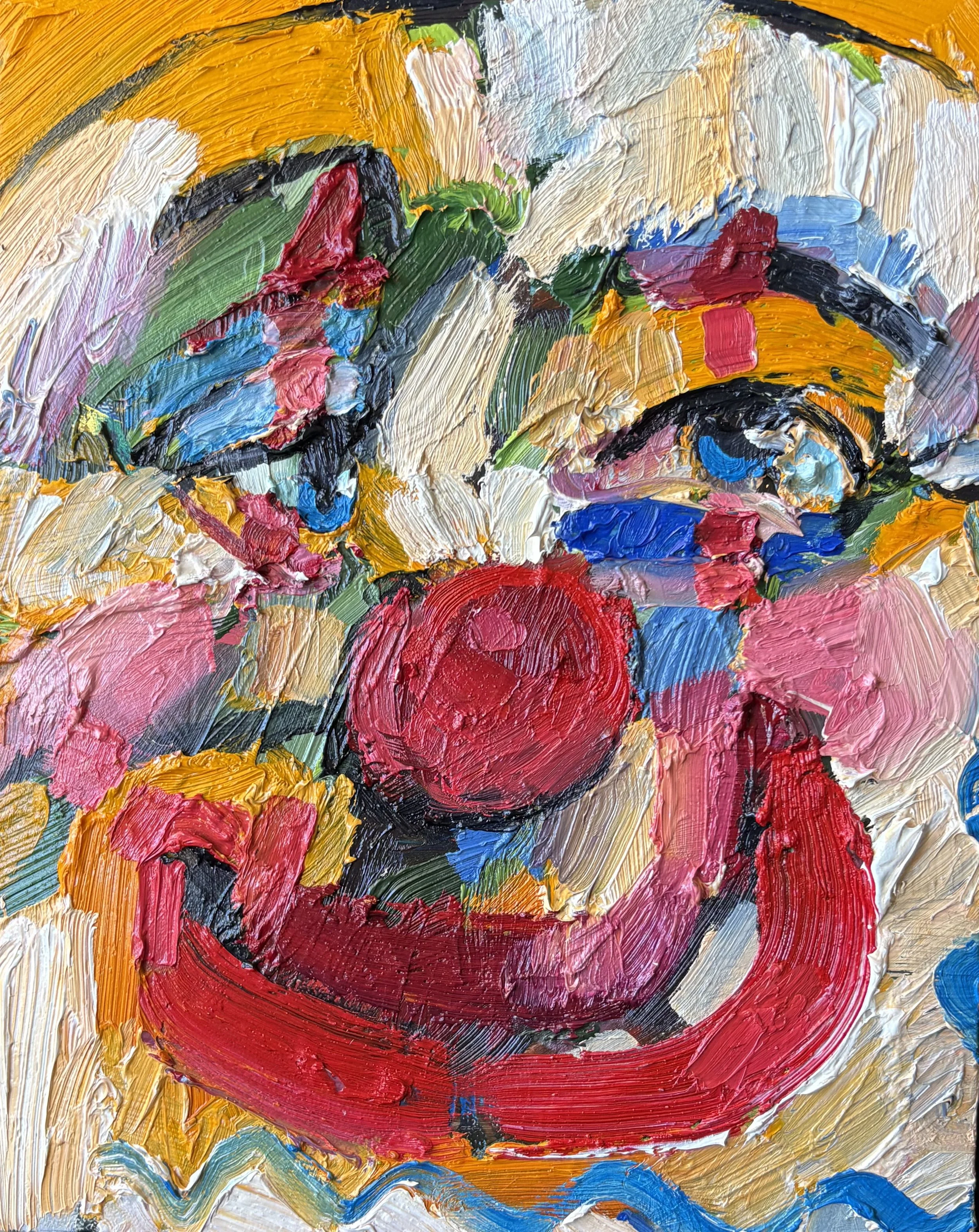  Clown 12, oil on card, 20 x 26 cm&nbsp;   price:&nbsp; $750.00 