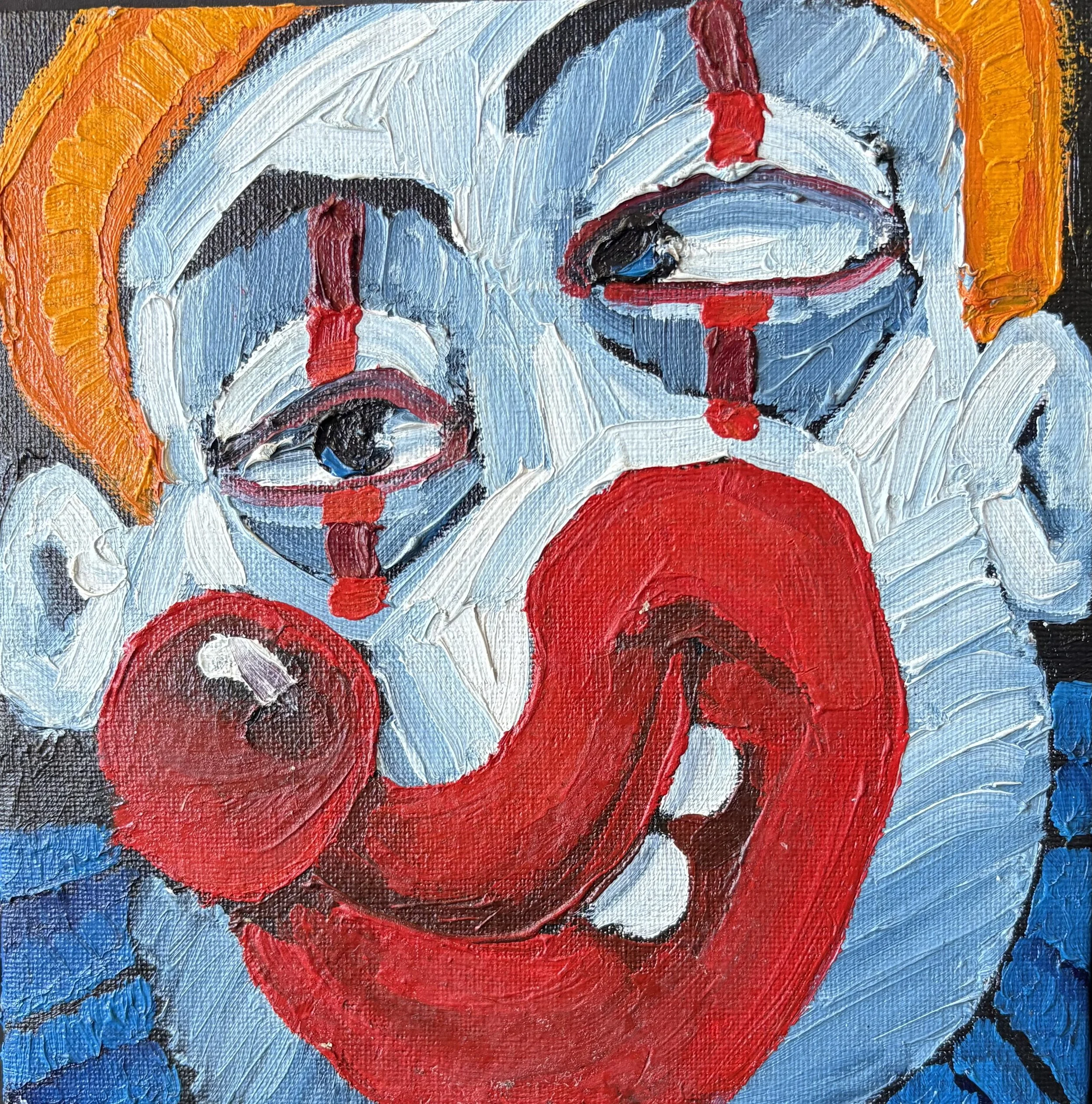  Clown formula, 2026, oil on canvas, 20 x 20cm&nbsp;   price:&nbsp; $475.00 