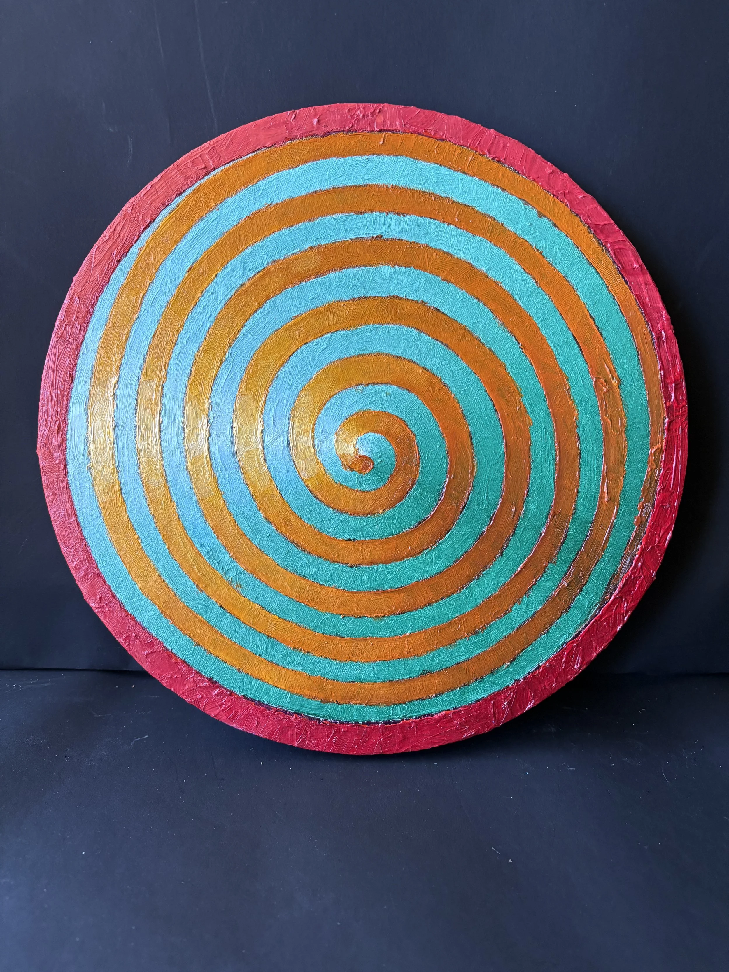  Whirler, green and gold, 2026, oil on canvas, 31 cm in diameter   price:&nbsp; $500.00 