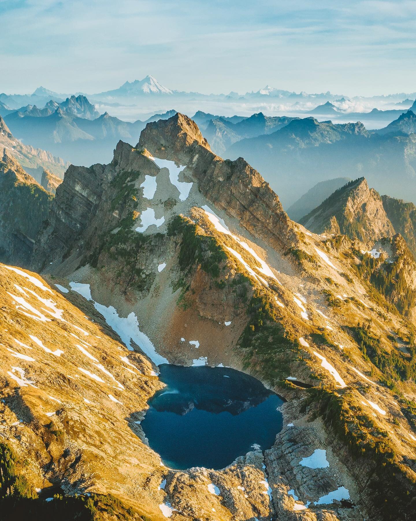 From a beautiful summer morning in the North Cascades - surrounded by a sea of peaks, looking out at a mountain I had stood on the evening before.

It&rsquo;s too easy to miss times like these amidst the cold and gloom of PNW winter. And honestly, I 