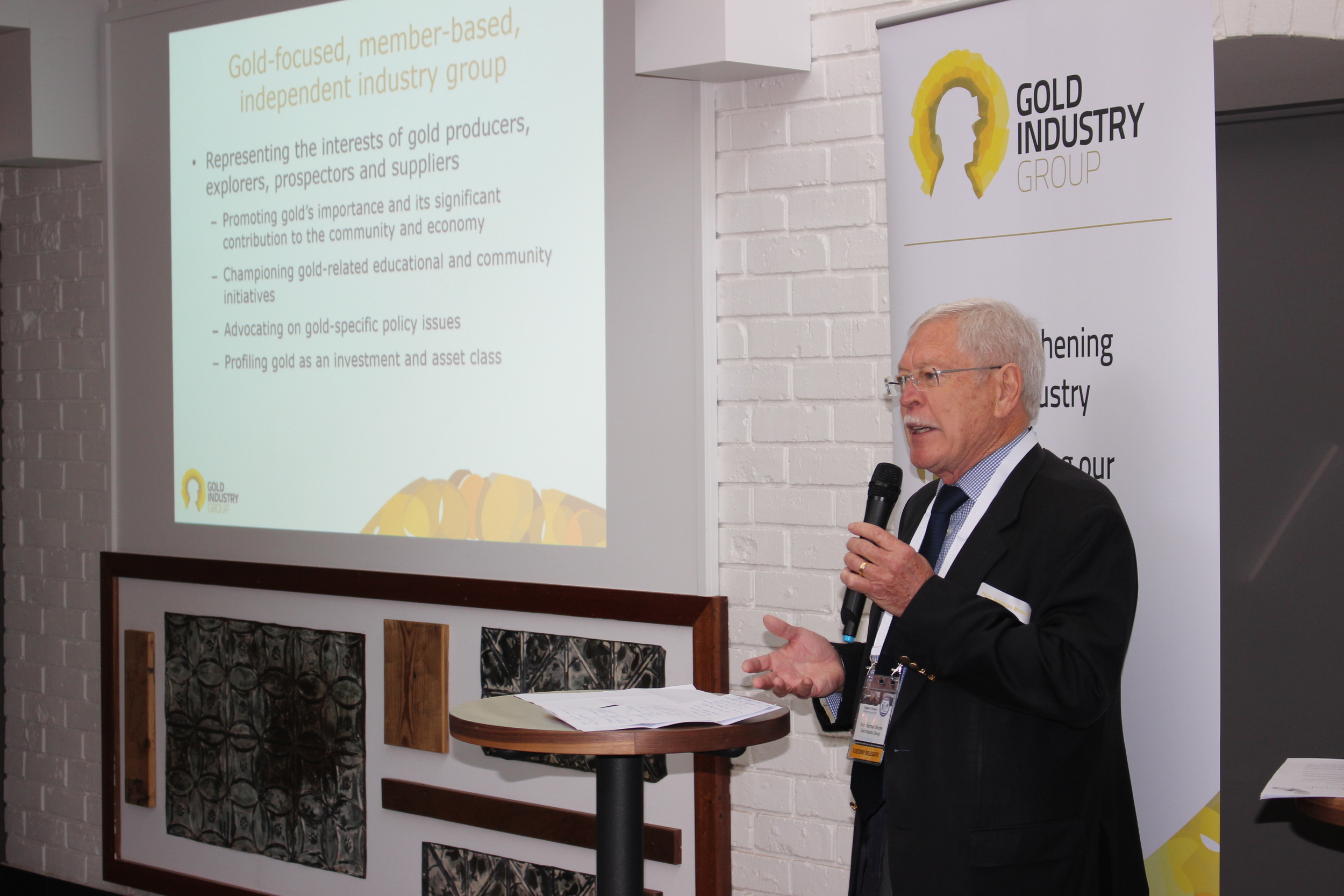 Chairman Hon. Norman Moore officially launching the Gold Industry Group 