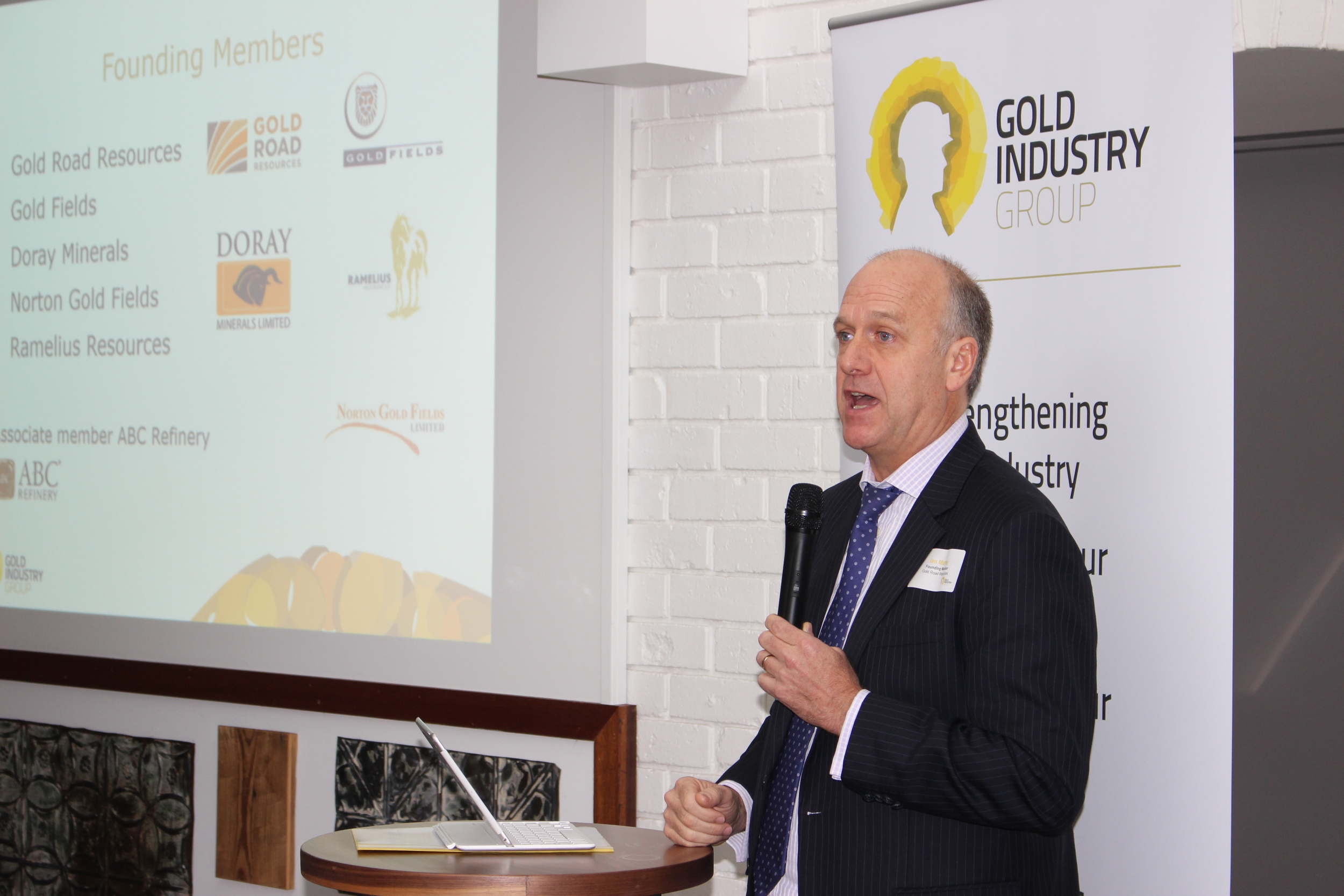 Executive Chairman of Gold Road Resources and founding member Ian Murray speaking at the launch