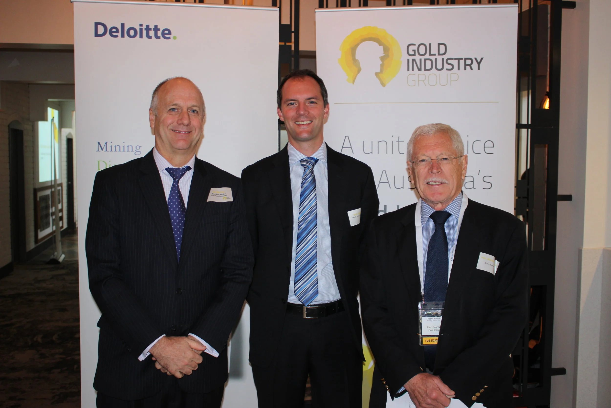  Gold Road Resources MD and CEO Ian Murray, Deloitte Access Economics Partner Matt Judkins, GIG Director Norman Moore 