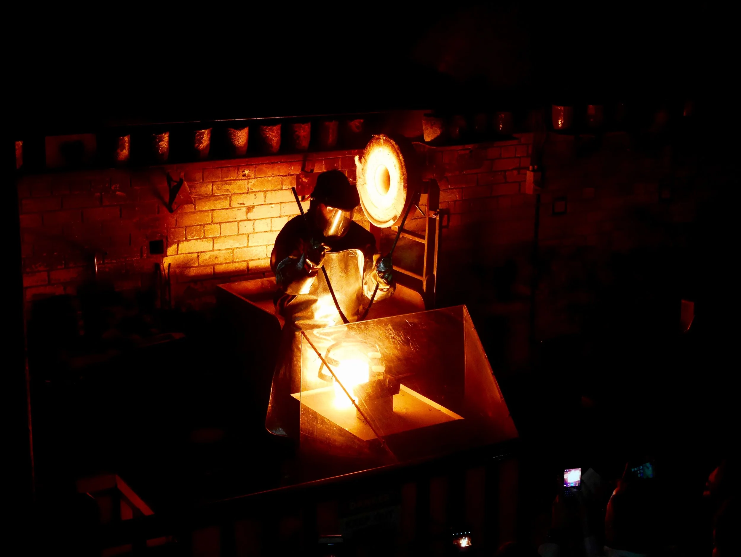 A live gold pour in The Perth Mint's original melting house