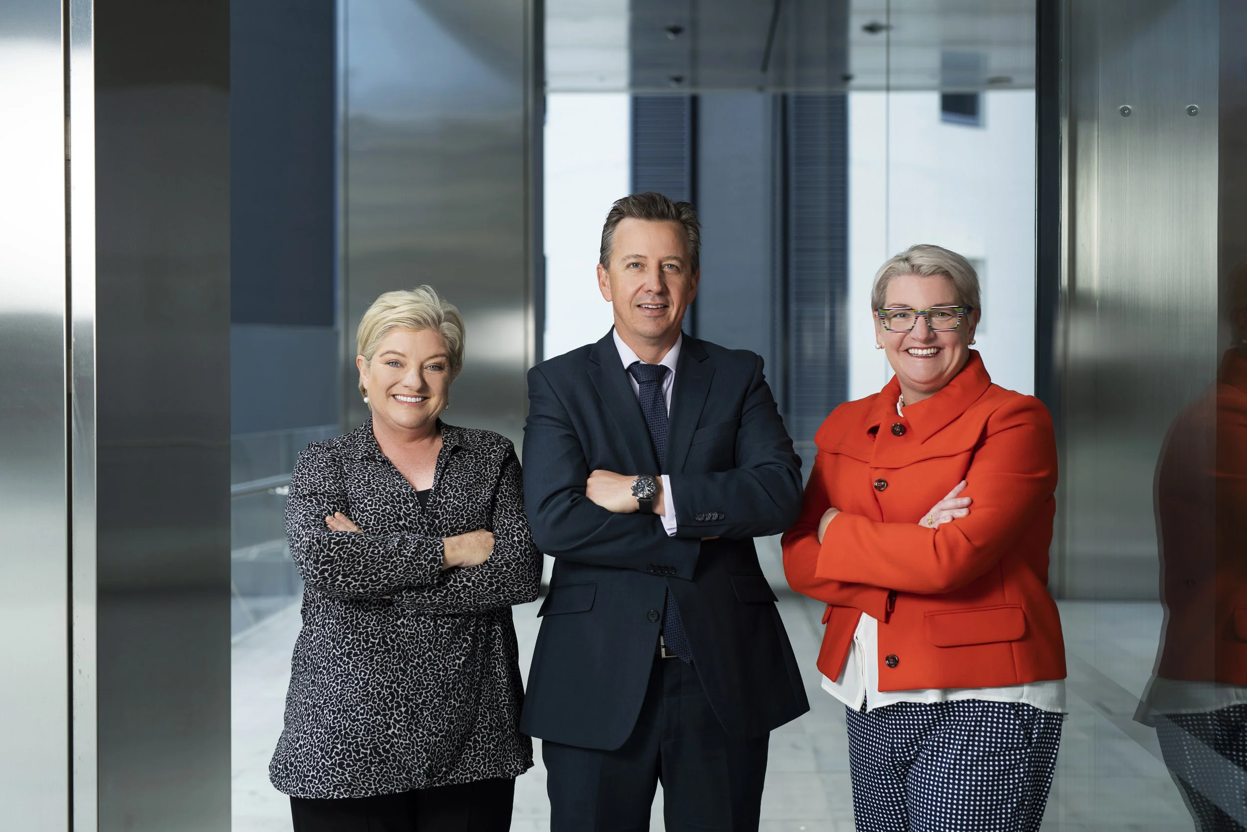 Cannings Purple Chief Executive Officer Annette Ellis, Managing Director Warrick Hazeldine and new Queensland State Director Peta Baldwin.
