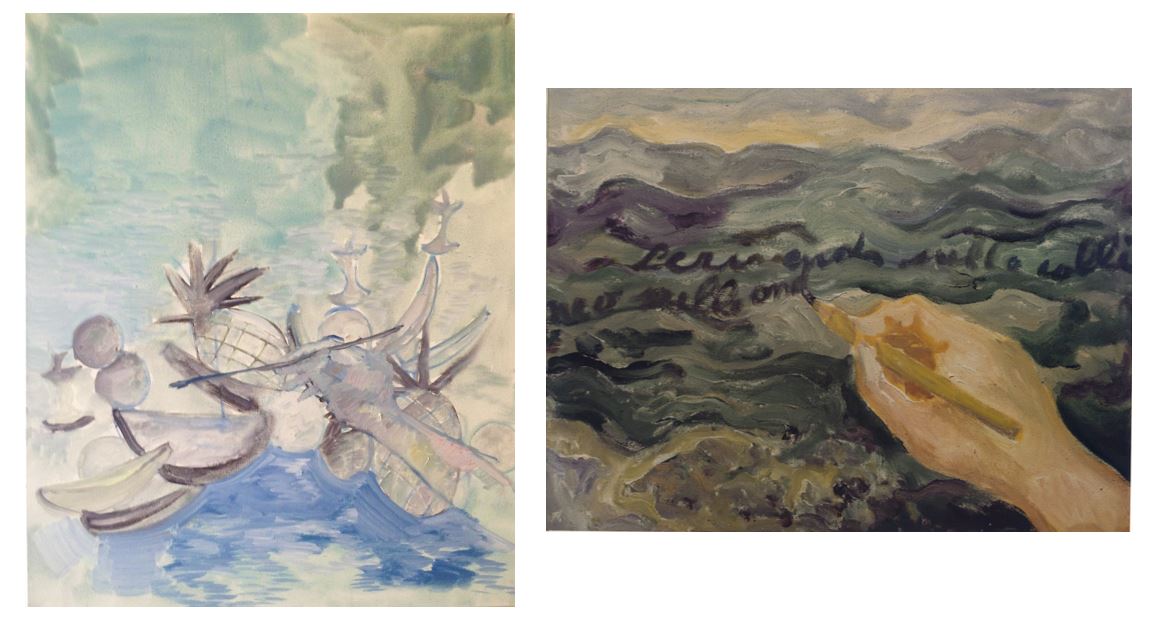 Lorenza Boisi, Me as Matisse , 2013 | Carlo Levi, Scrivendo sulle colline , 1975. Rome, Fondazione Carlo Levi.