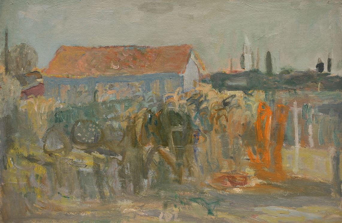 Carlo Dalla Zorza, Casa con campanile di Mazzorbo, 1944. Milan, Galleria Ponte Rosso