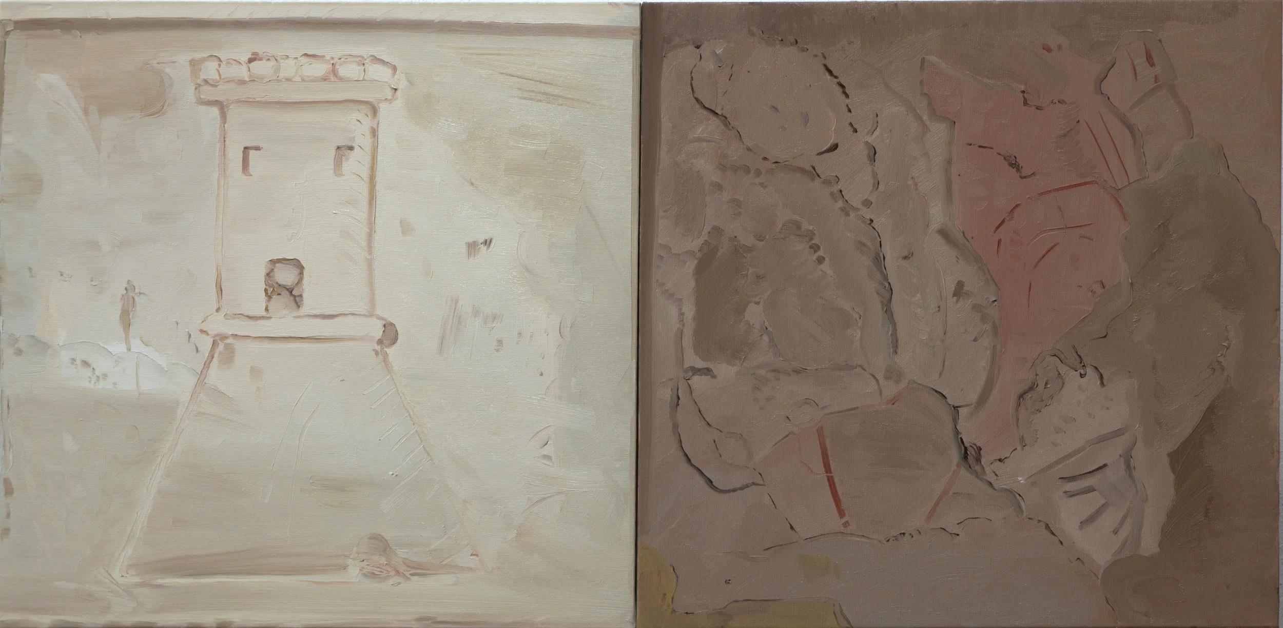 Castel/Ieri, 2013, oil on canvas, 100x50 cm