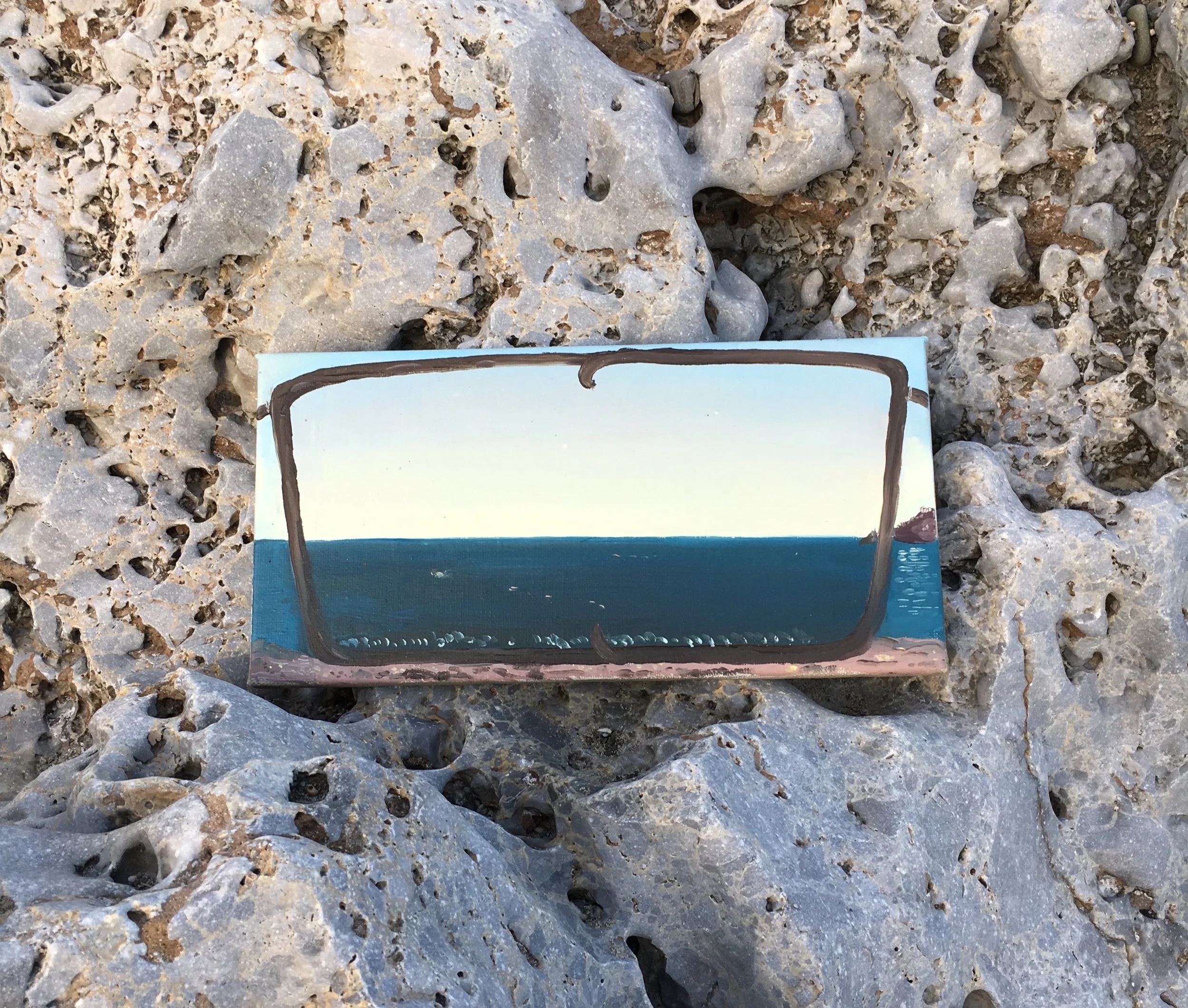 Marina (ray ban), 2018, oil on canvas, 40x21 cm
