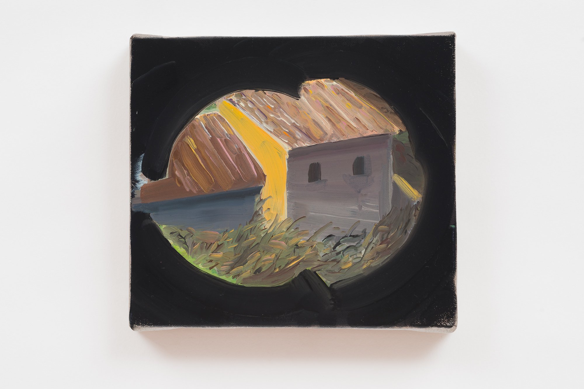   From one mile distance , 2025. Oil on canvas, 19×17 cm. 