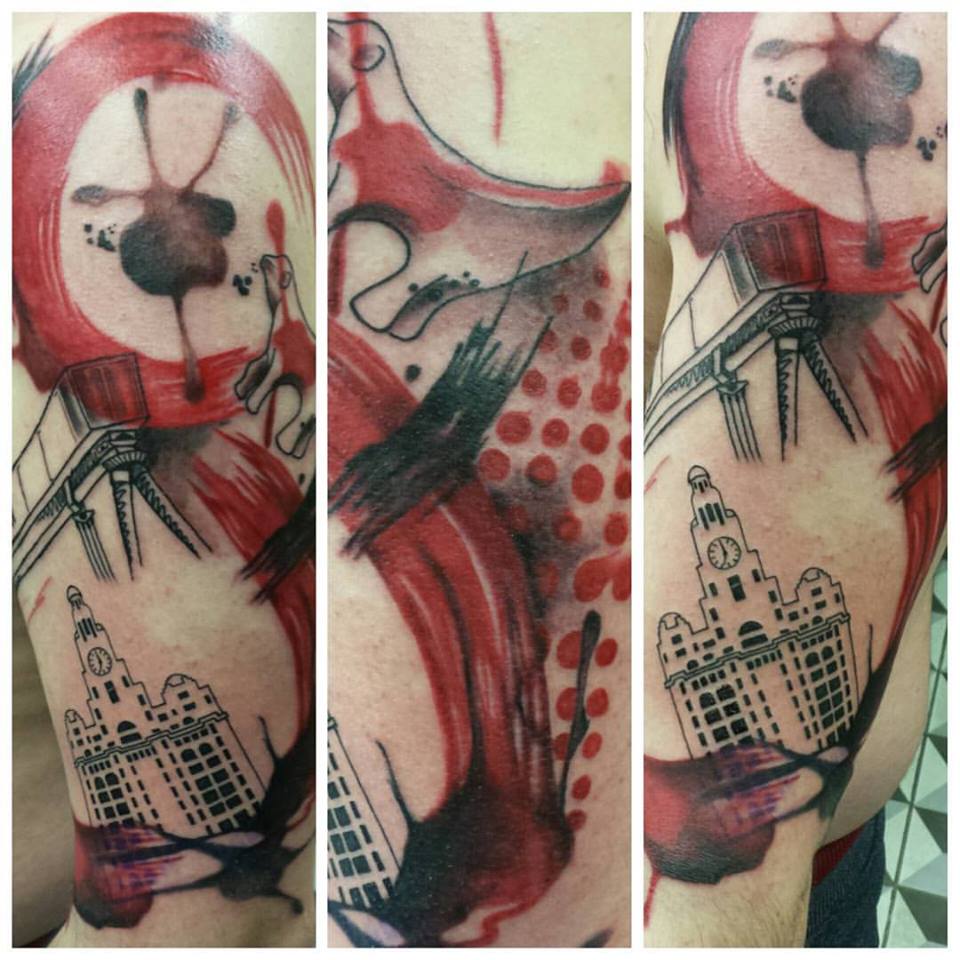 Dan made a cracking start on this Polka trash, Liverpool inspired sleeve. More to come on this one. Dan would love to do more in this style so get in touch if its something you'd be interested in getting.