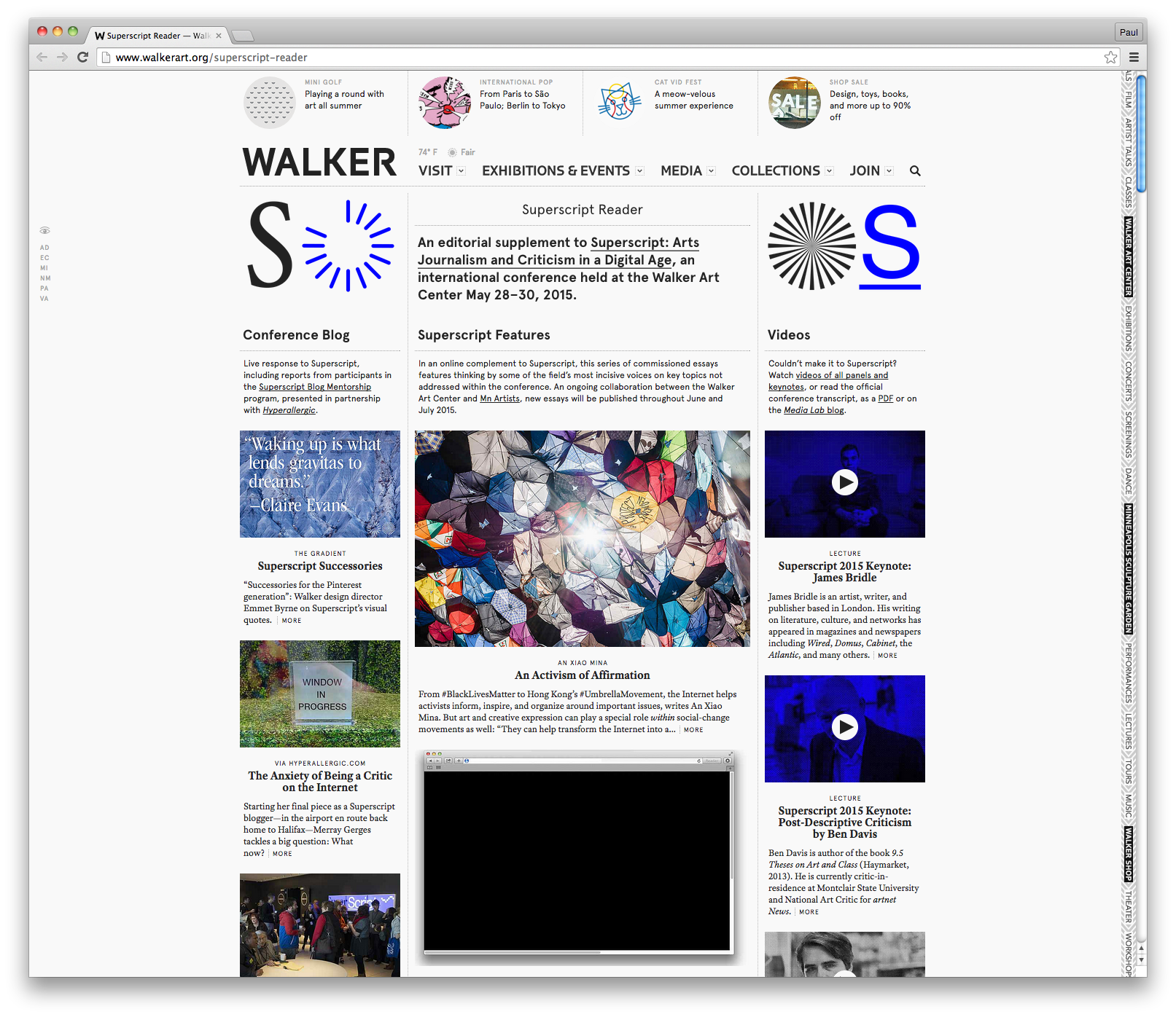  Superscript Reader, an online supplement to the in-person conference 